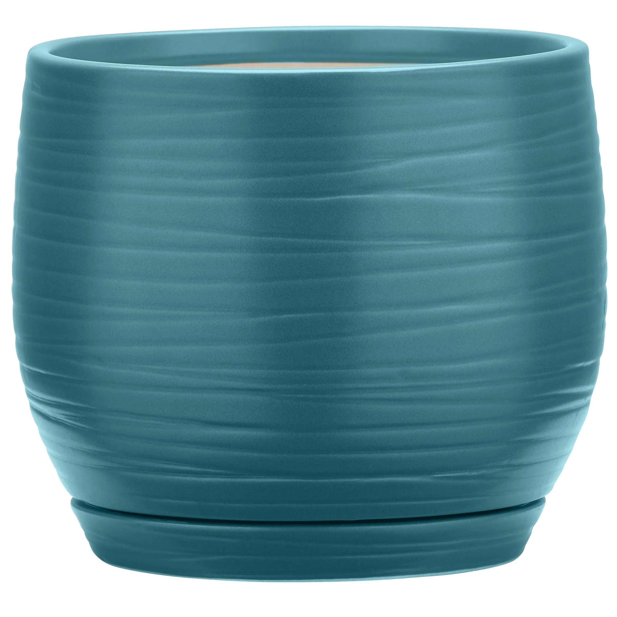 THE AMES COMPANIES, INC. Southern Patio 6" Jasper Planter Teal Finish — Single Unit
