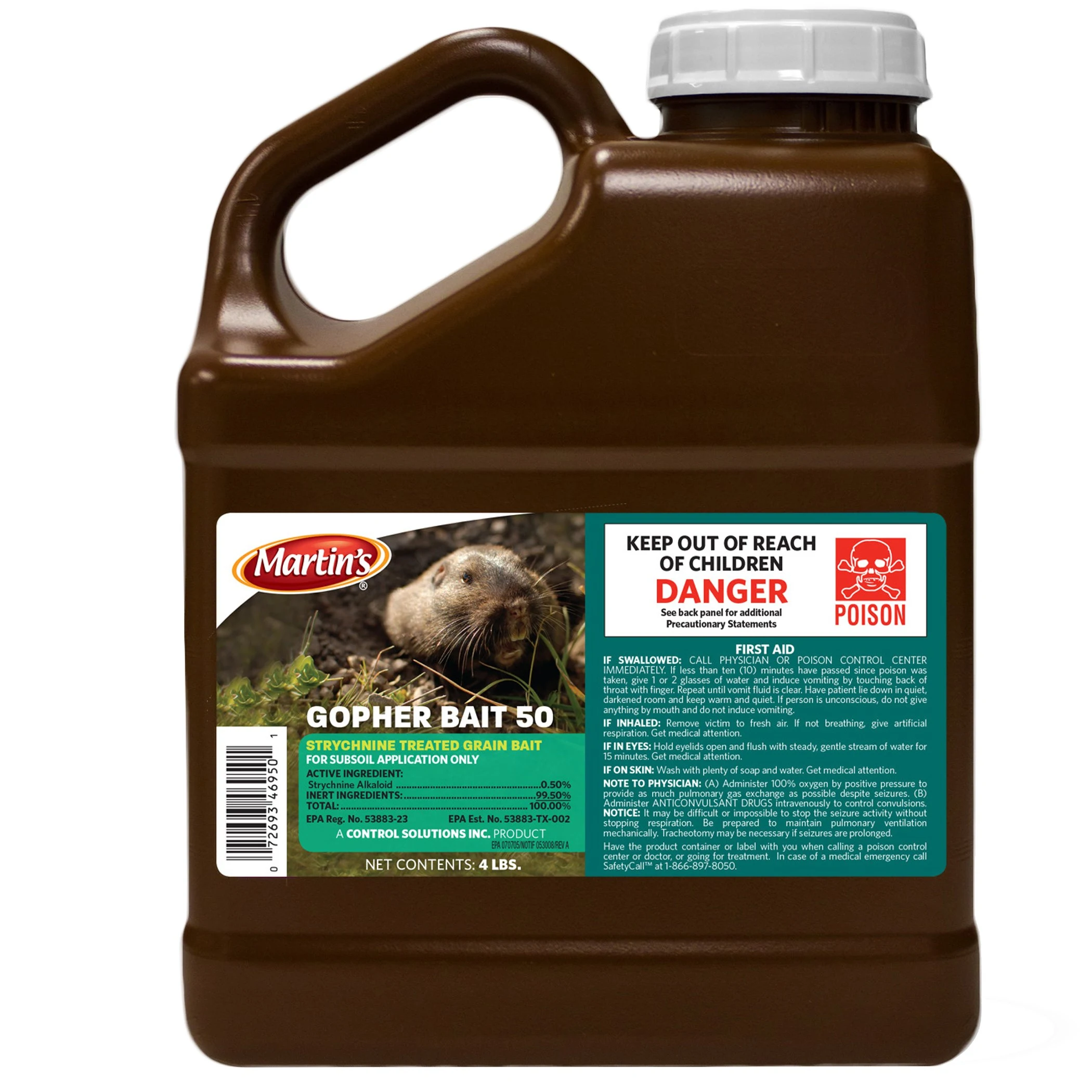 CONTROL SOLUTIONS, INC. Martin's 4lb Gopher Bait 50 — Single Unit