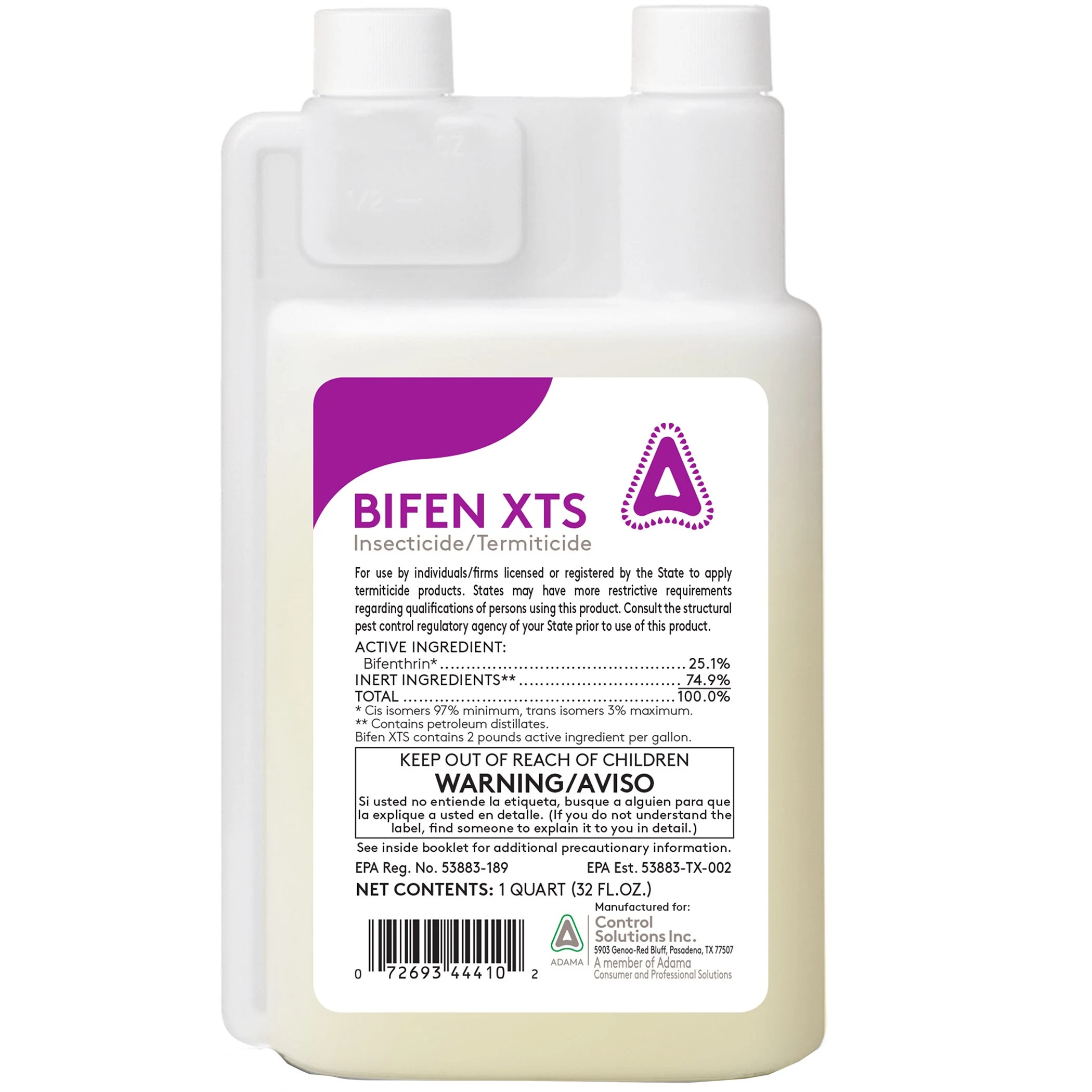 CONTROL SOLUTIONS, INC. CSI 32oz Bifen Xts 25.1% Bifenthrin Insecticide — Single Unit