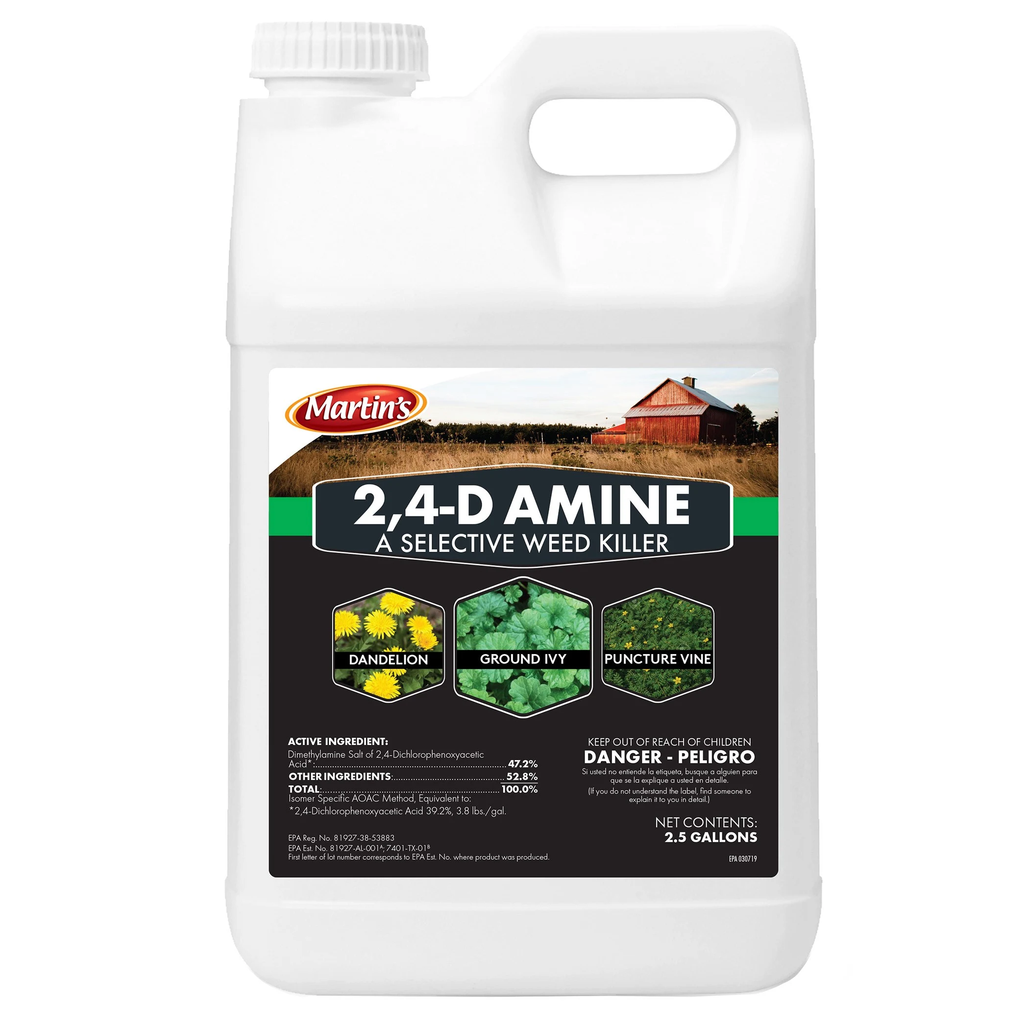 CONTROL SOLUTIONS, INC. Martin's 2.5gal 2,4-D Amine Herbicide — Single Unit