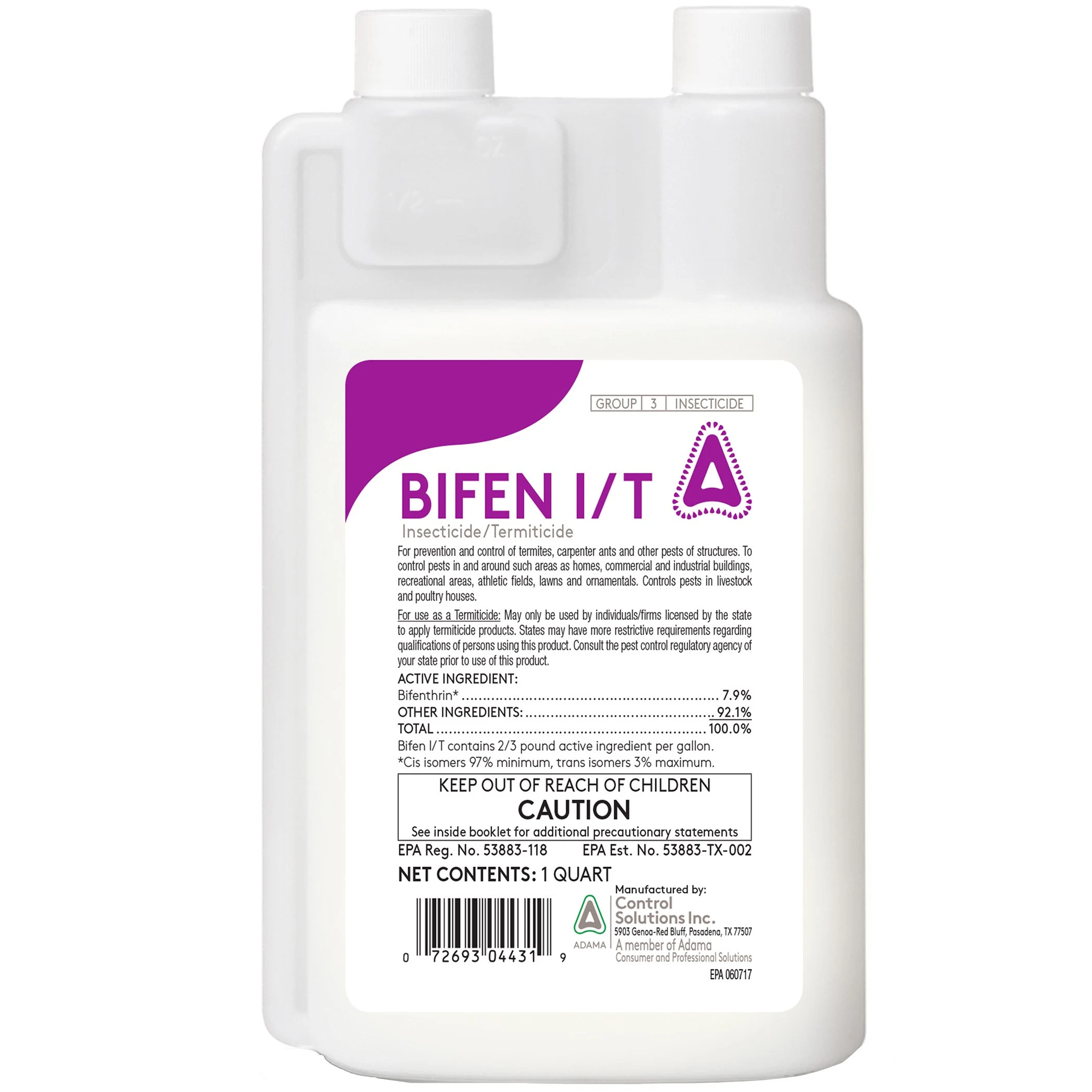 CONTROL SOLUTIONS, INC. CSI 32oz Bifen I/T 7.9% Bifenthrin Insecticide Concentrate — Single Unit