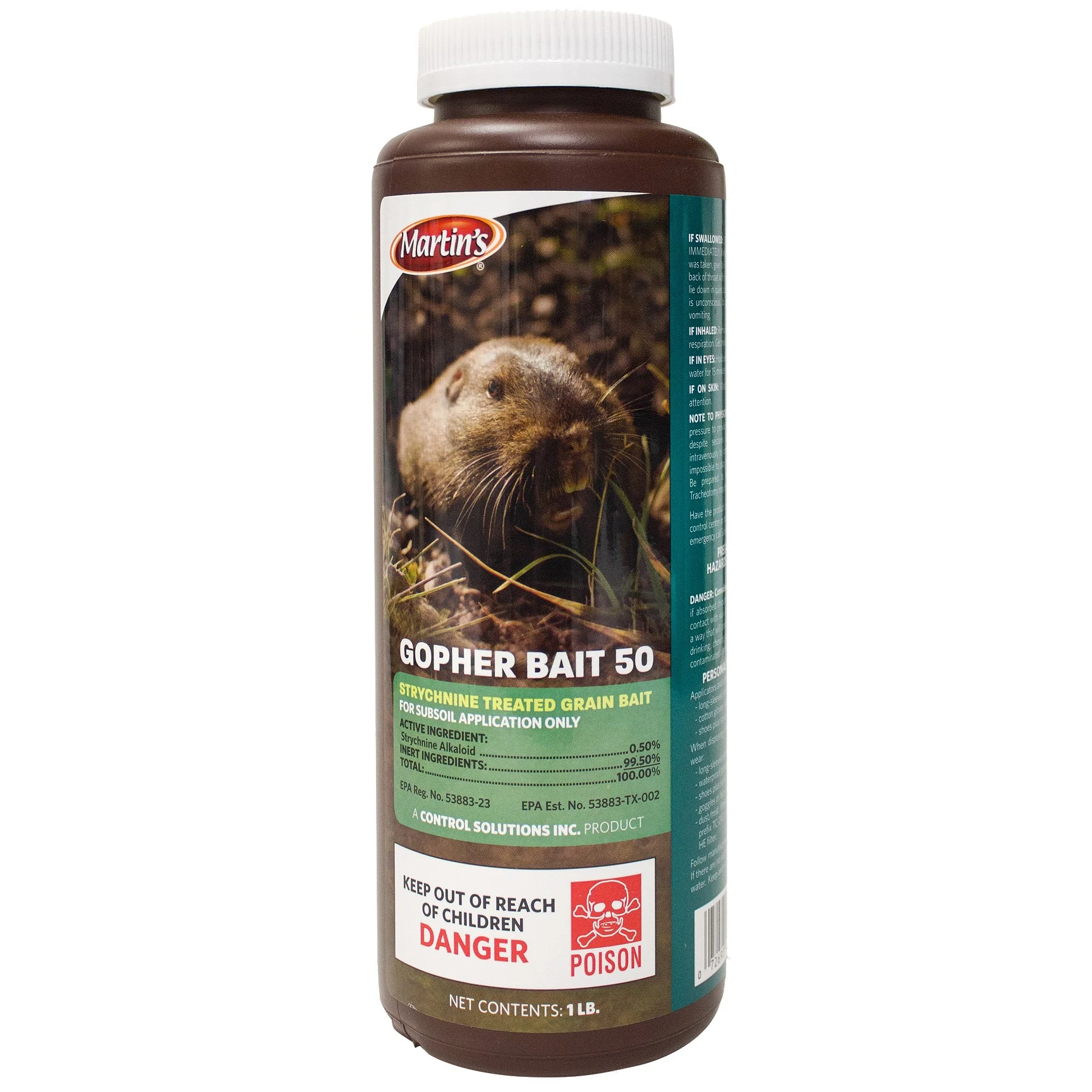 CONTROL SOLUTIONS, INC. Martin's 1lb Gopher Bait 50 — Single Unit