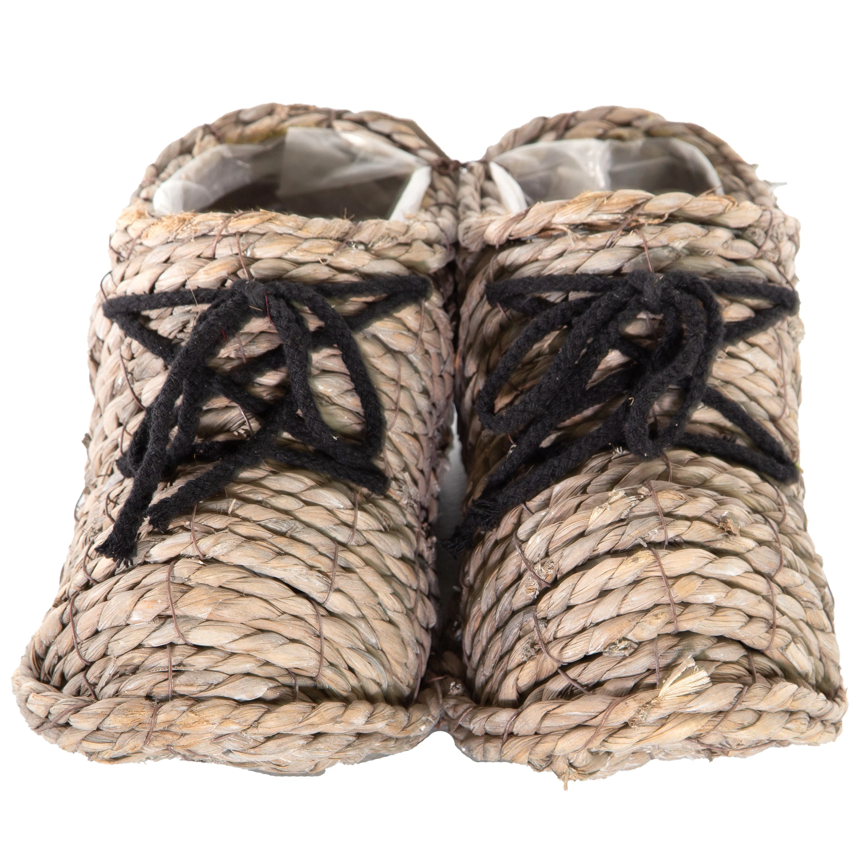 GUANGXI DU'AN DANYANG Gardener Select 4"x10" Straw Shoes Topiary Grey — Single Unit