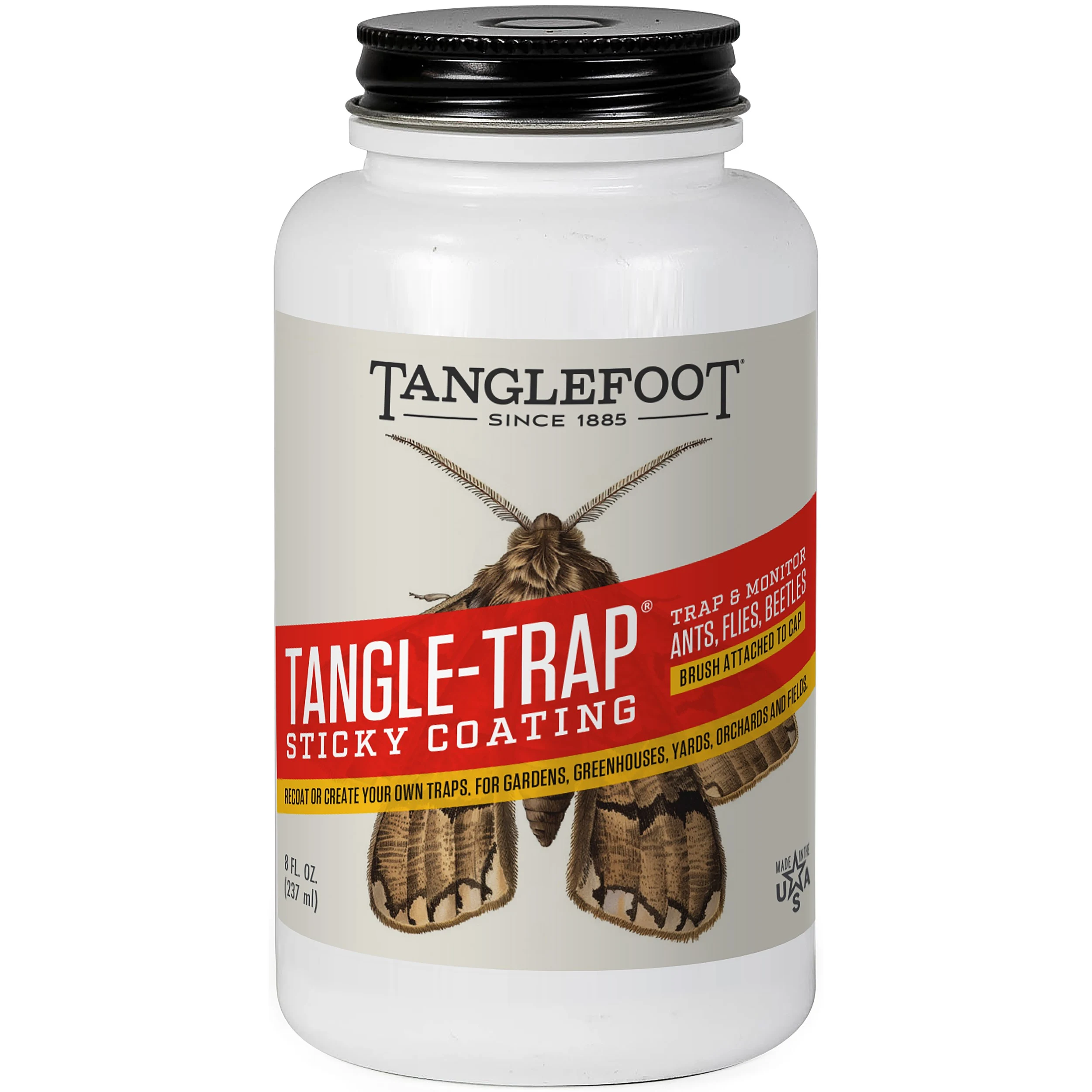 EATON BROTHERS CO. Tangle-Trap 8oz Sticky Coat Bottle with Brush for Trap Making — Single Unit