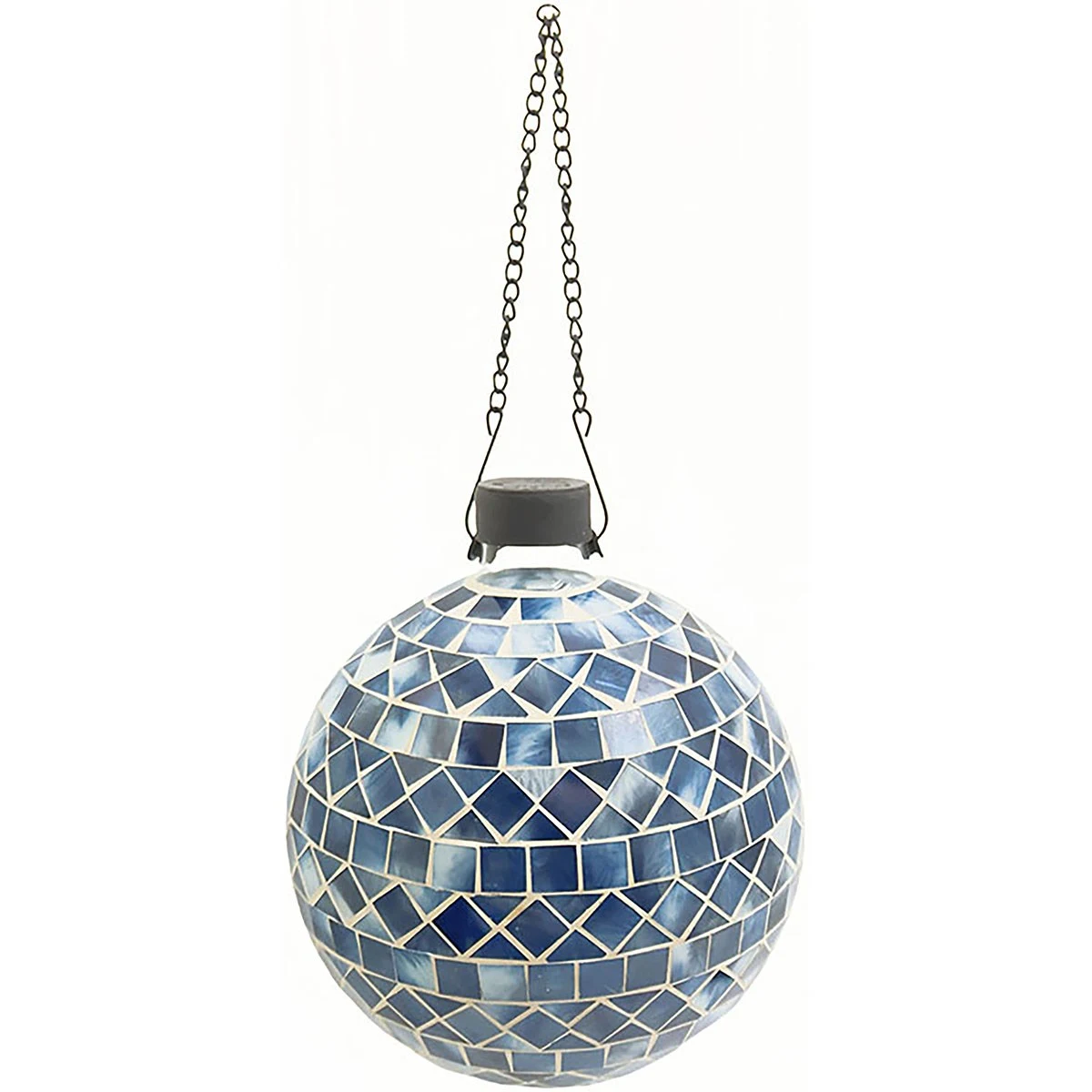 VERY COOL STUFF VCS 10" Blue Triangle & Square Glass Globe w/ Hanging Chain — Single Unit