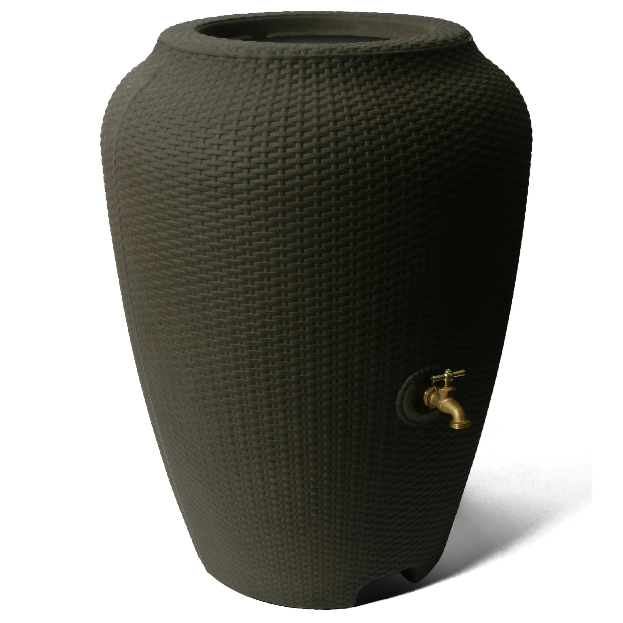 ALGREEN PRODUCTS Algreen 50gal Wicker Rain Barrel Brown Mocha — Single Unit