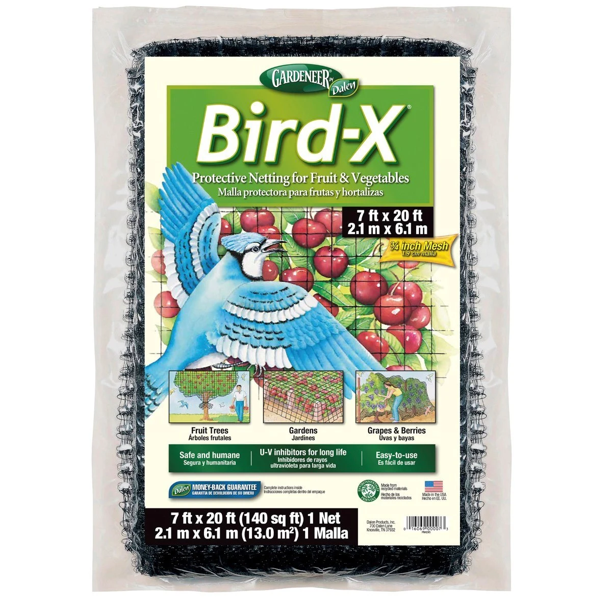 DALEN PRODUCTS, INC. Dalen Gardeneer 7'x20' Bird-X Net 5/8" Mesh — Single Unit