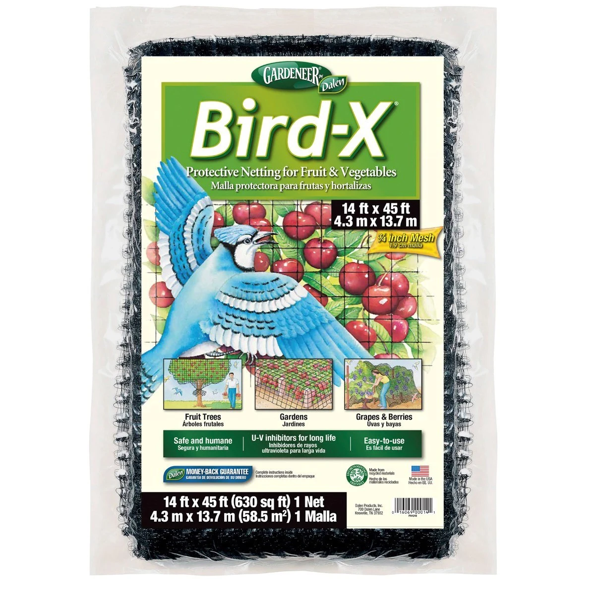DALEN PRODUCTS, INC. Dalen Gardeneer 14'x45' Bird-X Net 5/8" Mesh — Single Unit