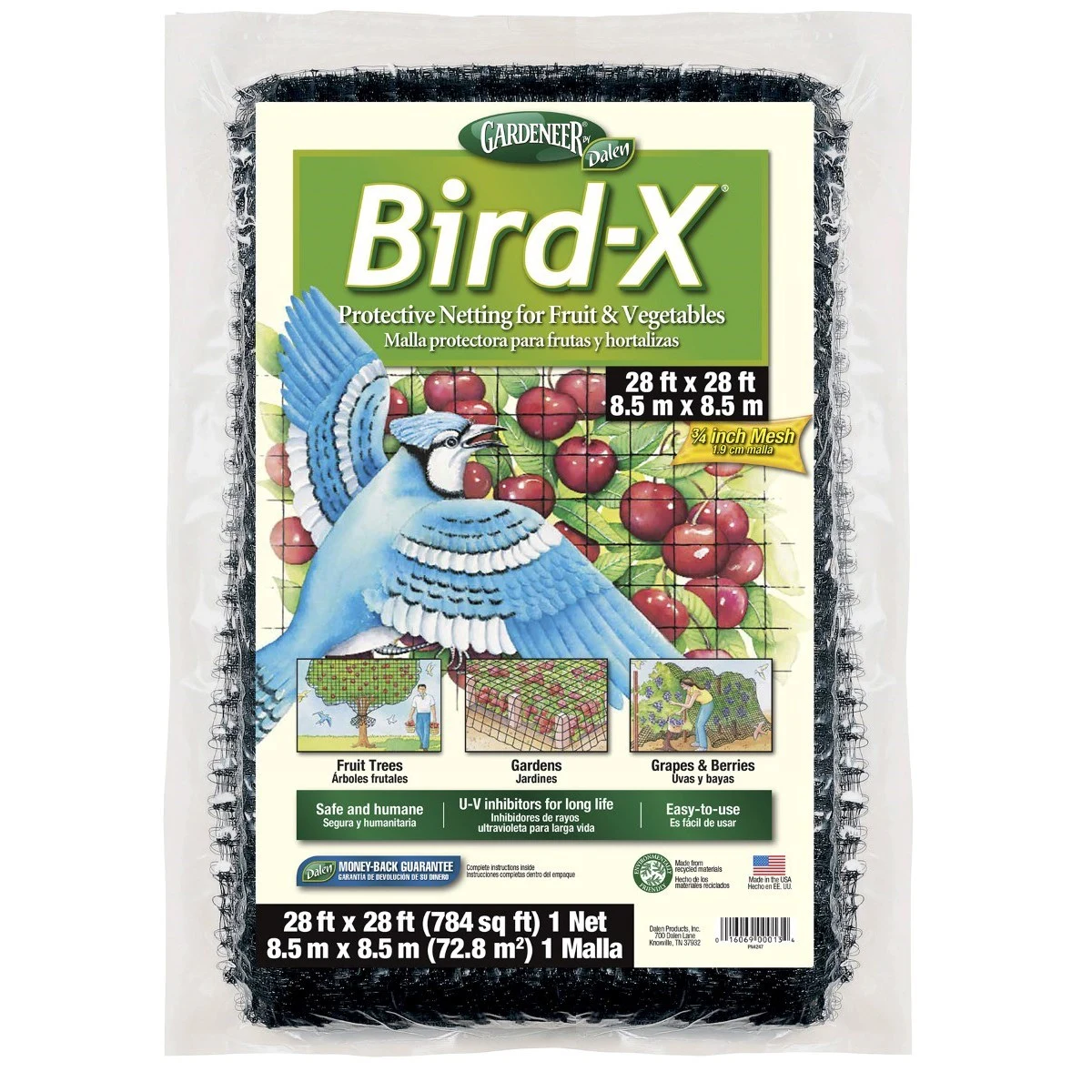 DALEN PRODUCTS, INC. Dalen Gardeneer 28'x28' Bird-X Net 5/8" Mesh — Single Unit
