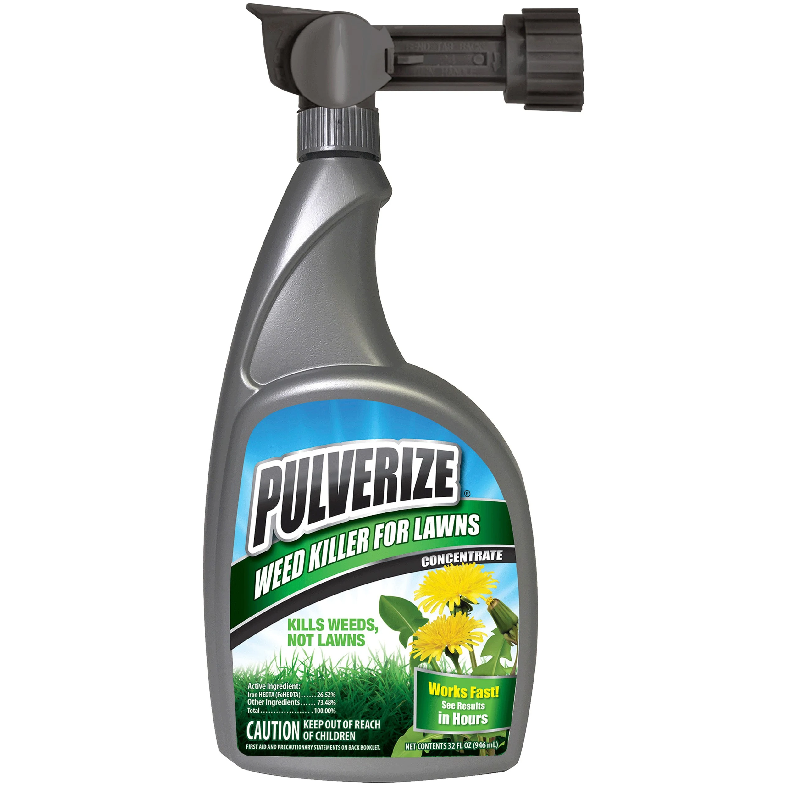 MESSINAS Pulverize 32oz Weed Killer Lawn Hose End Liquid Concentrate Ready to Spray — Single Unit