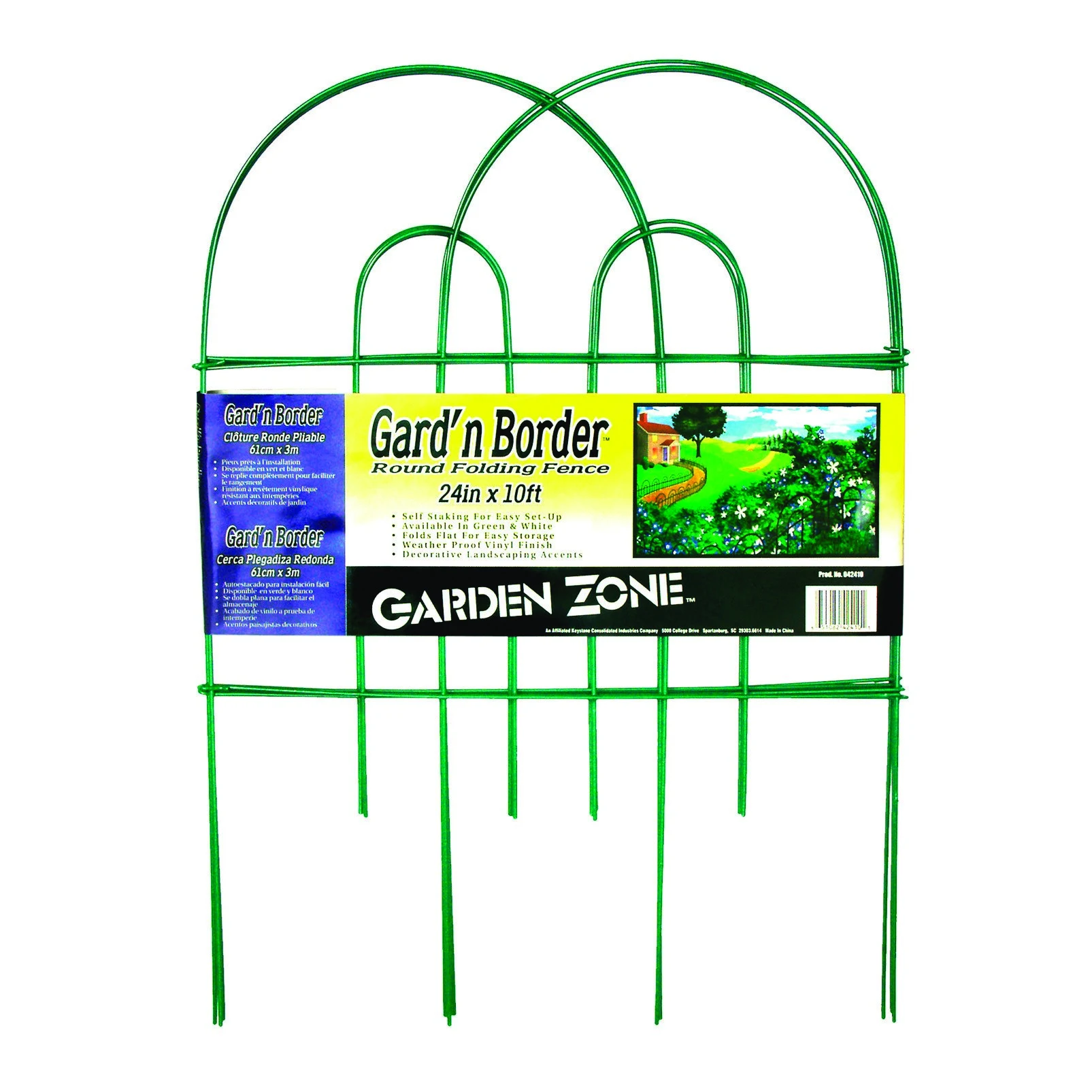 ORIGIN POINT BRANDS LLC Origin Point 24"x10' Green Round Folding Fence — Single Unit