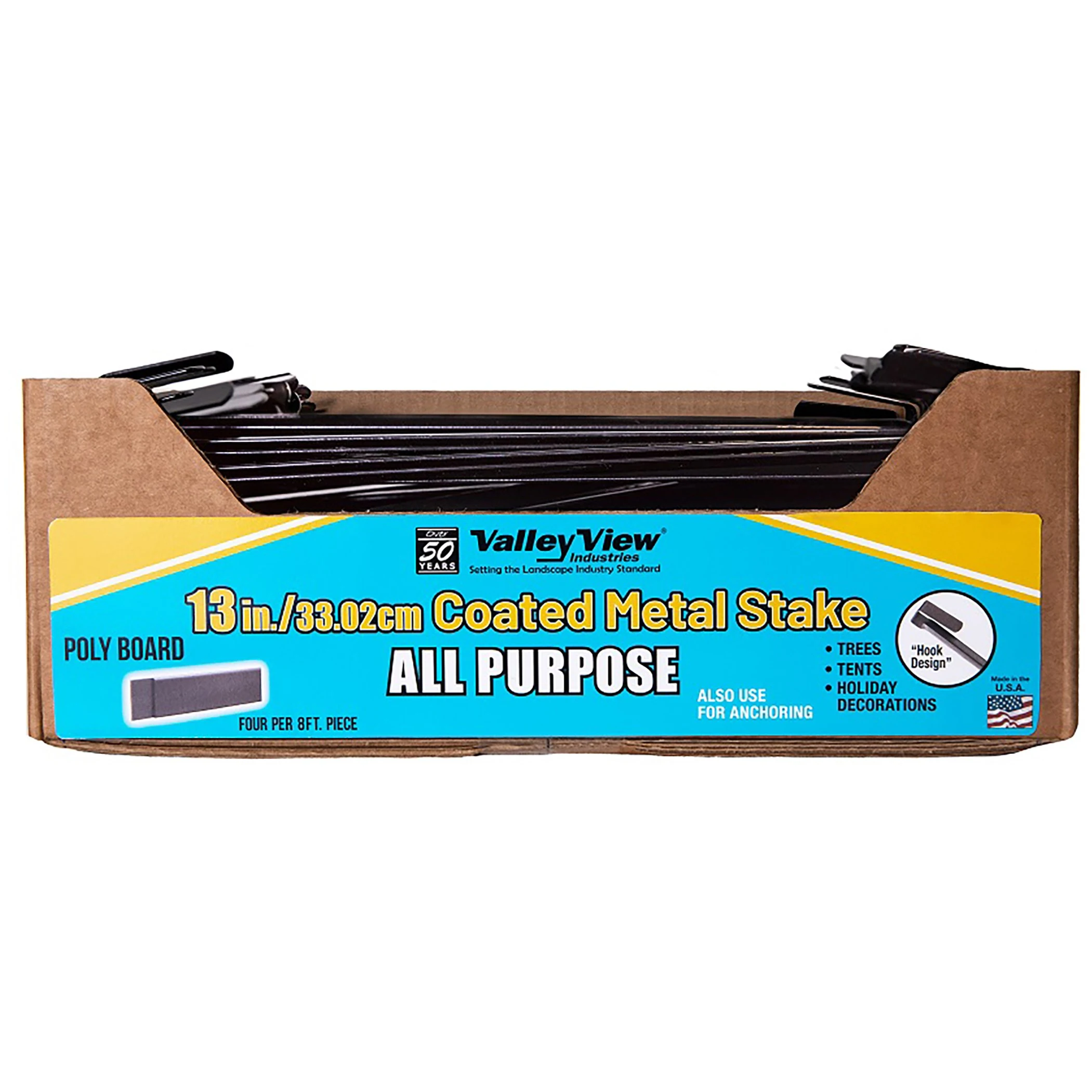 VALLEY VIEW INDUSTRIES Valley View 13" Poly Board Coated Metal Stakes Black — Single Unit