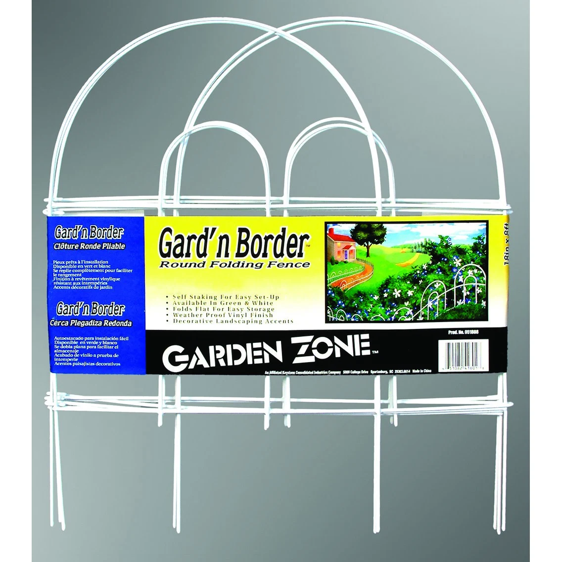 ORIGIN POINT BRANDS LLC Origin Point 24"x10' White Round Folding Fence — Single Unit