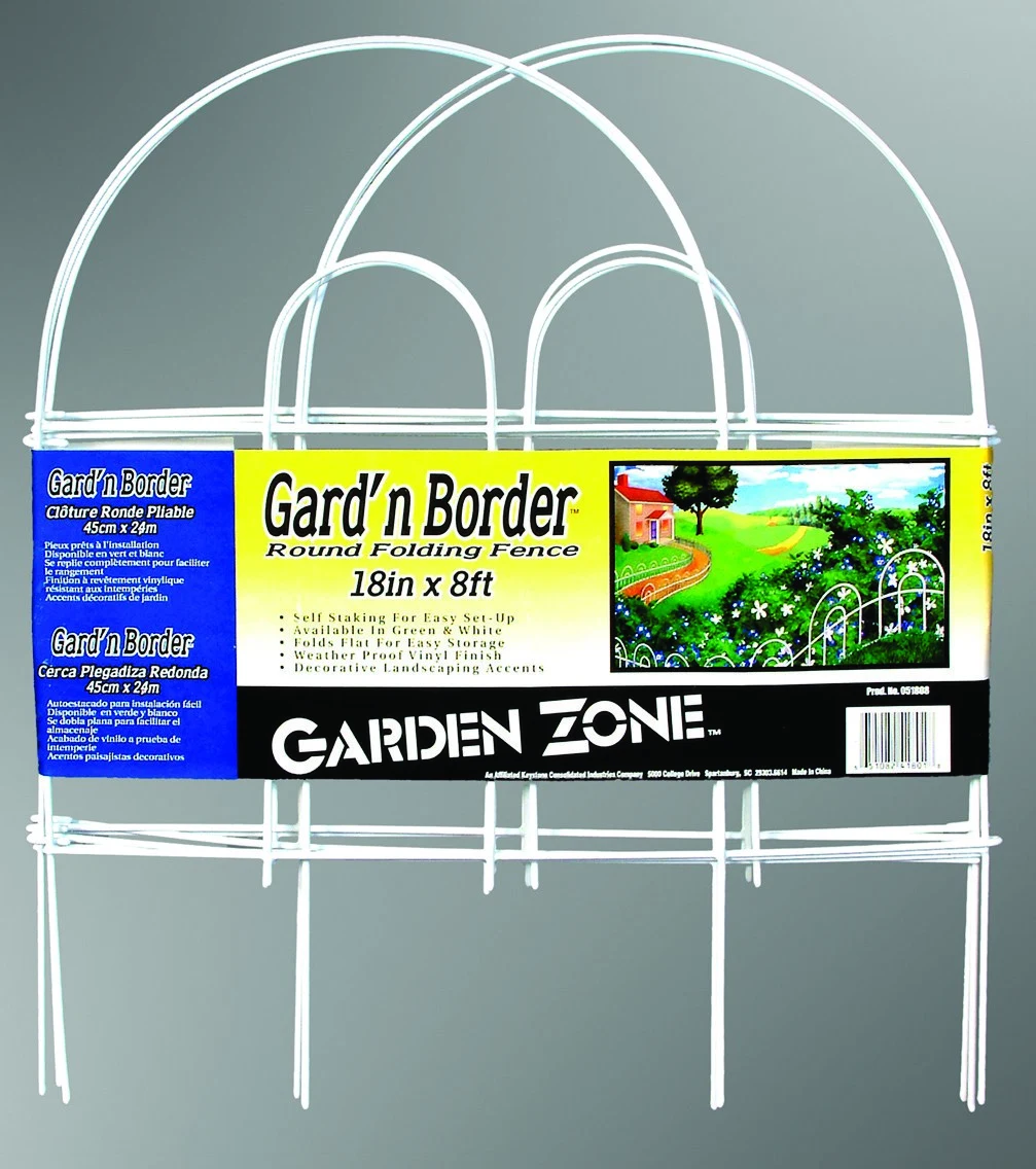 ORIGIN POINT BRANDS LLC Origin Point 18"x8' White Round Folding Fence — Single Unit