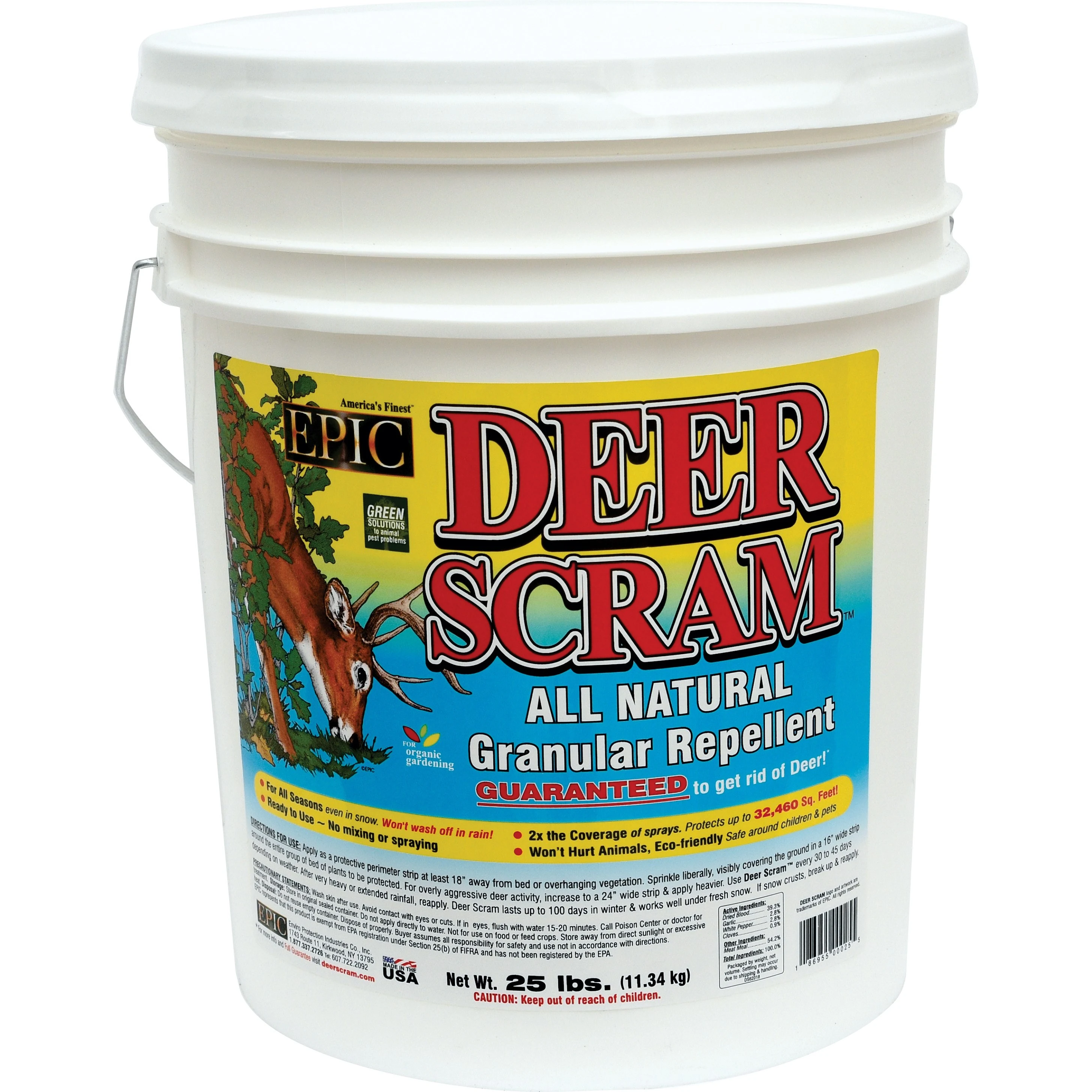 CAPFLOW BK EPIC 25# Deer Scram Repellent Granules Pail — Single Unit
