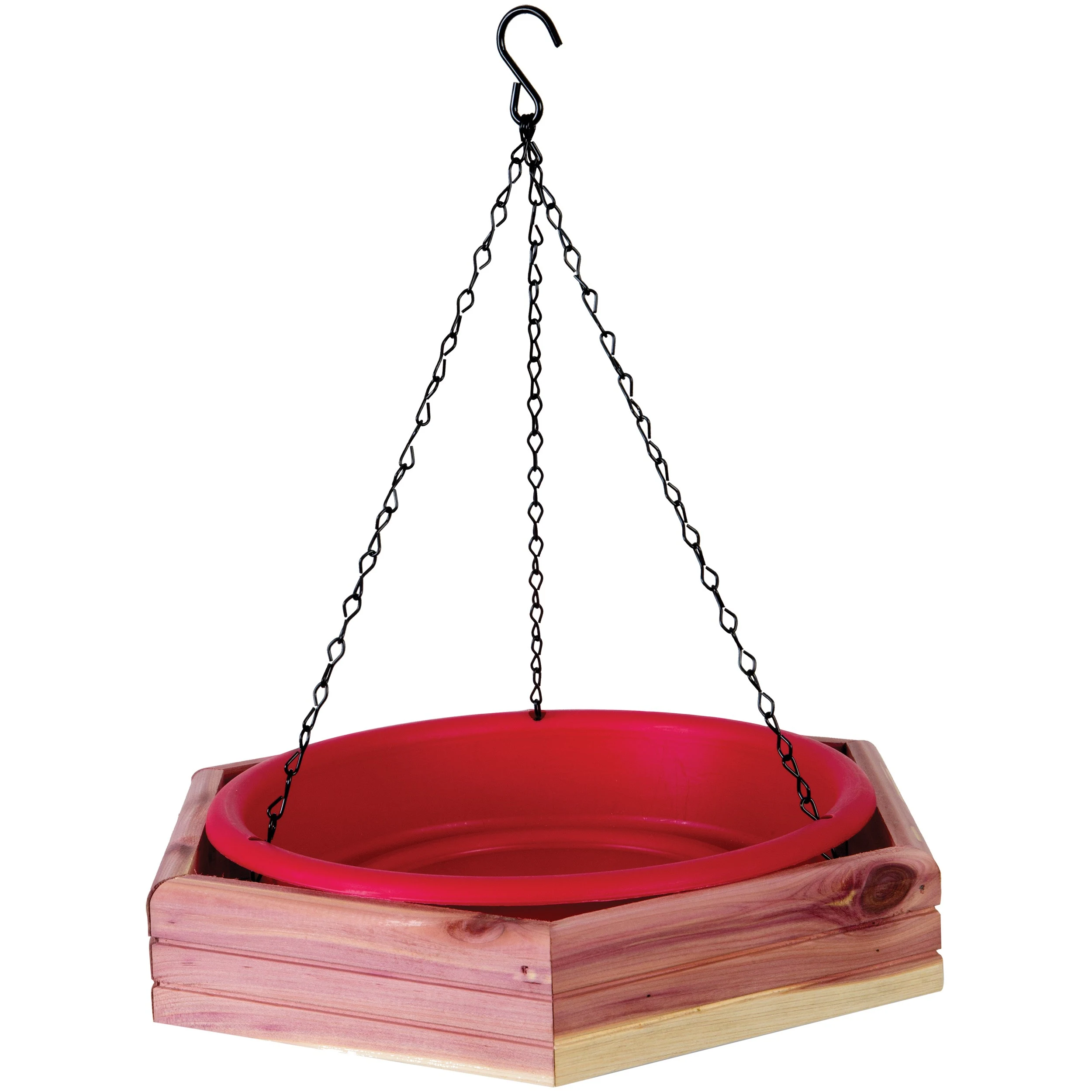 CEDAR WORKS Pennington Cedar Hanging 2 in 1 Bird Bath/Feeder — Single Unit