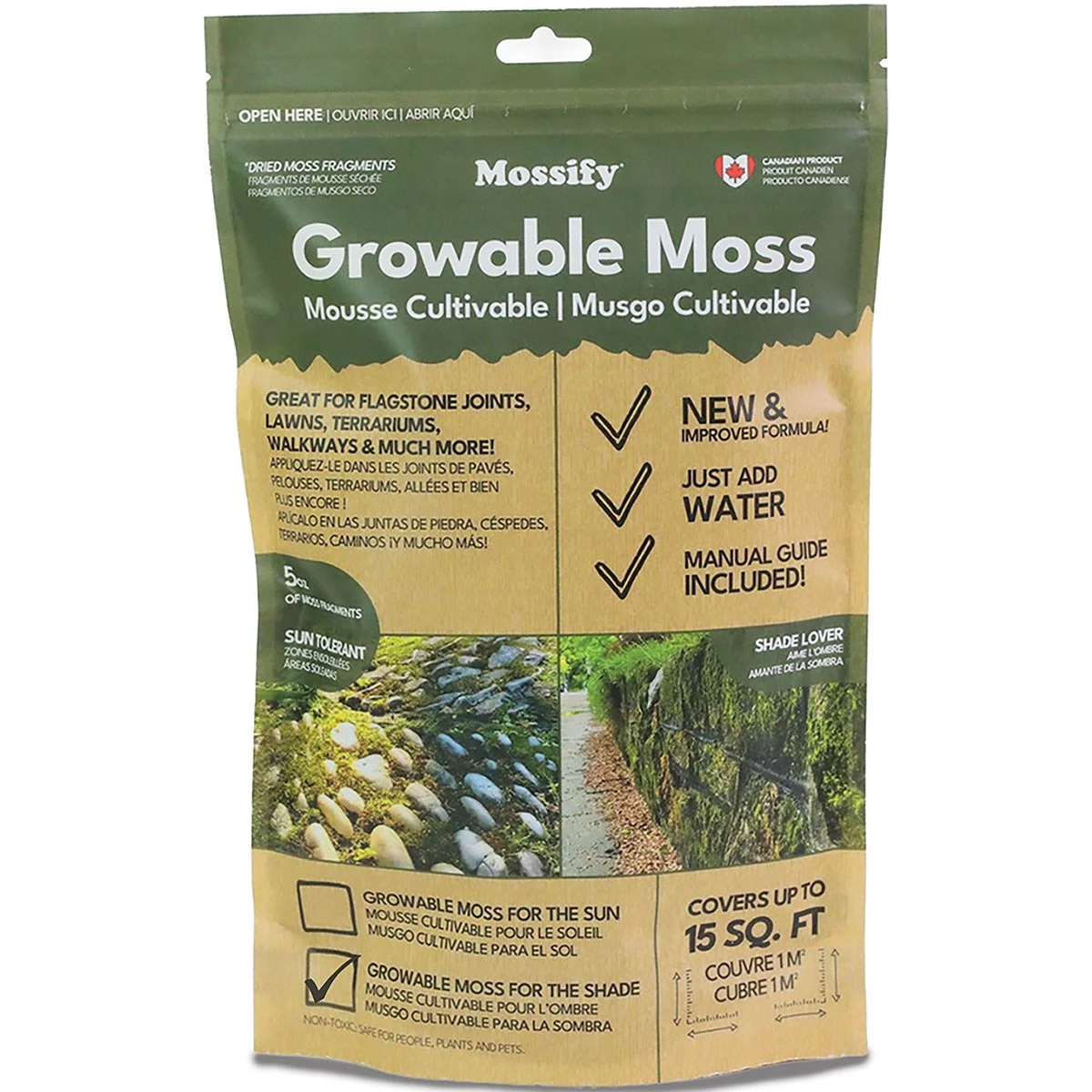 SIMPLY MOSSY ART INC. Mossify Sun Growable Moss — Single Unit