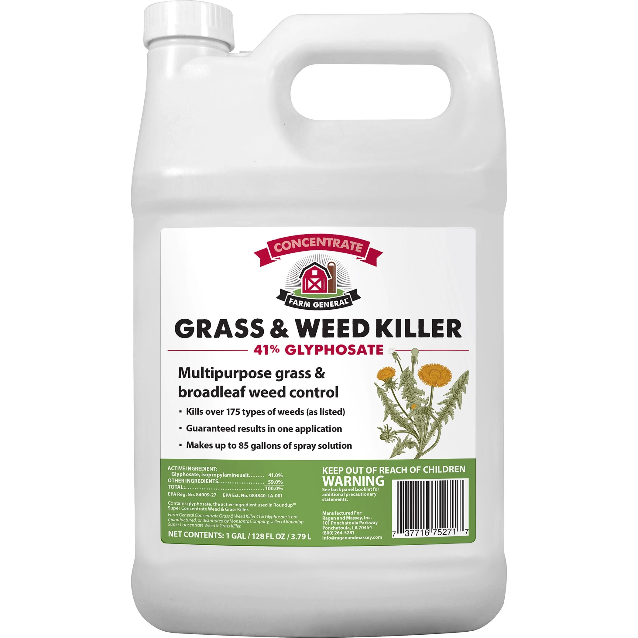 RAGAN & MASSEY RMI Farm General 1gal 41% Glyphosate Weed & Grass Killer — Single Unit