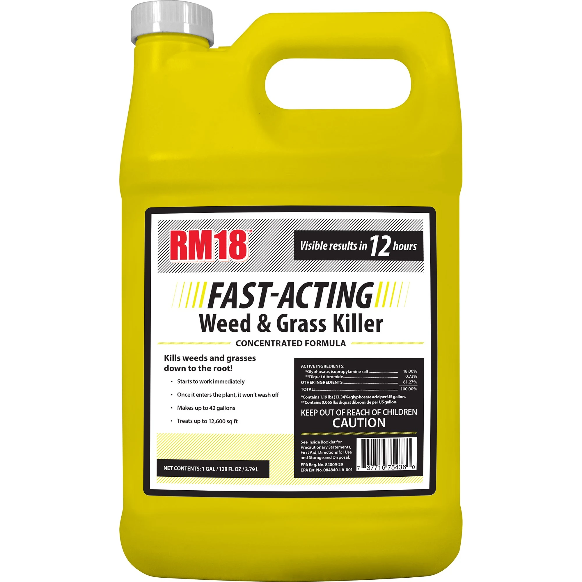 RAGAN & MASSEY RMI RM18 1gal Fast Acting Weed And Grass Killer With Glyphosate And Diquat — Single Unit