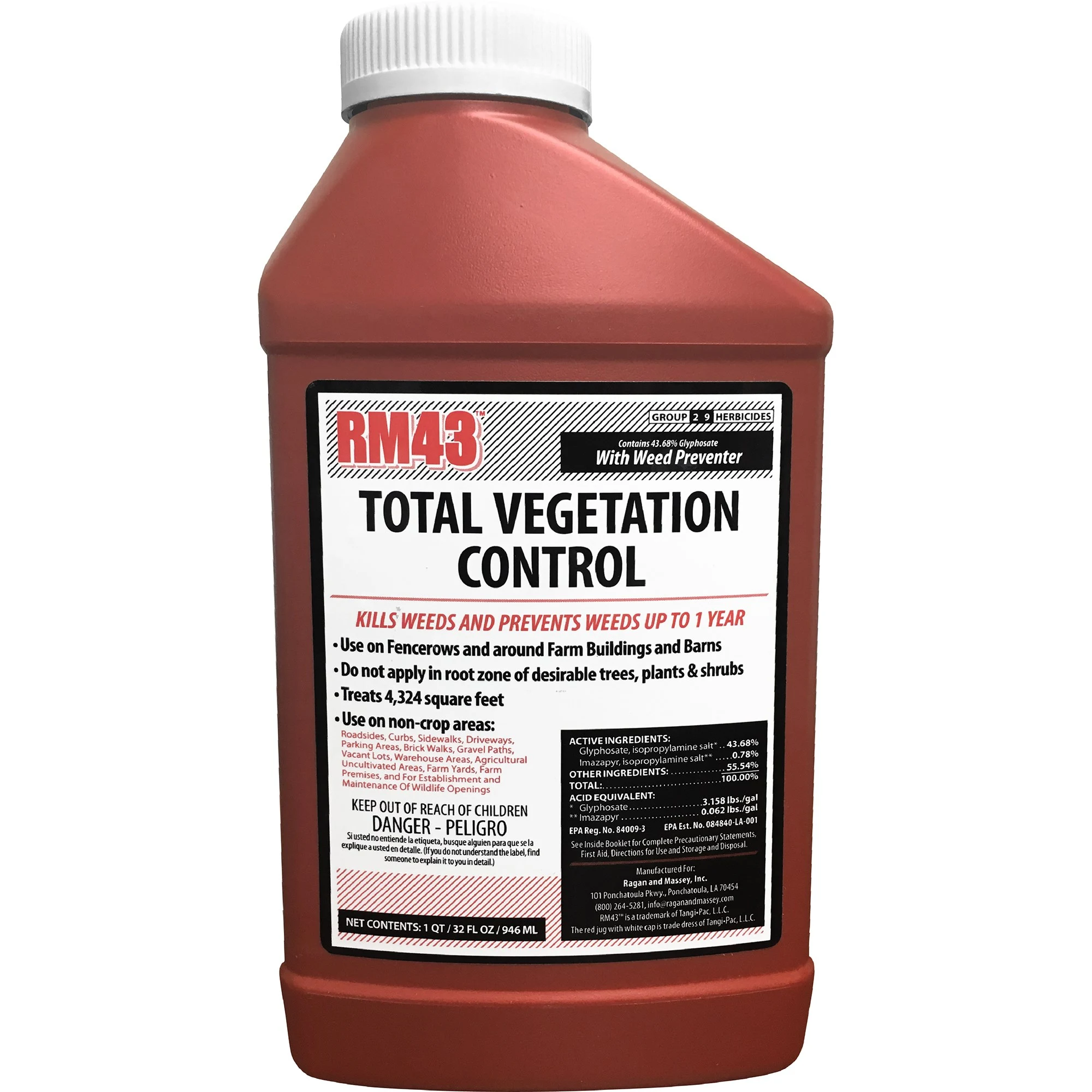 RAGAN & MASSEY RMI RM43 32oz Total Vegetation Control Glyphosate And Imazapyr — Single Unit