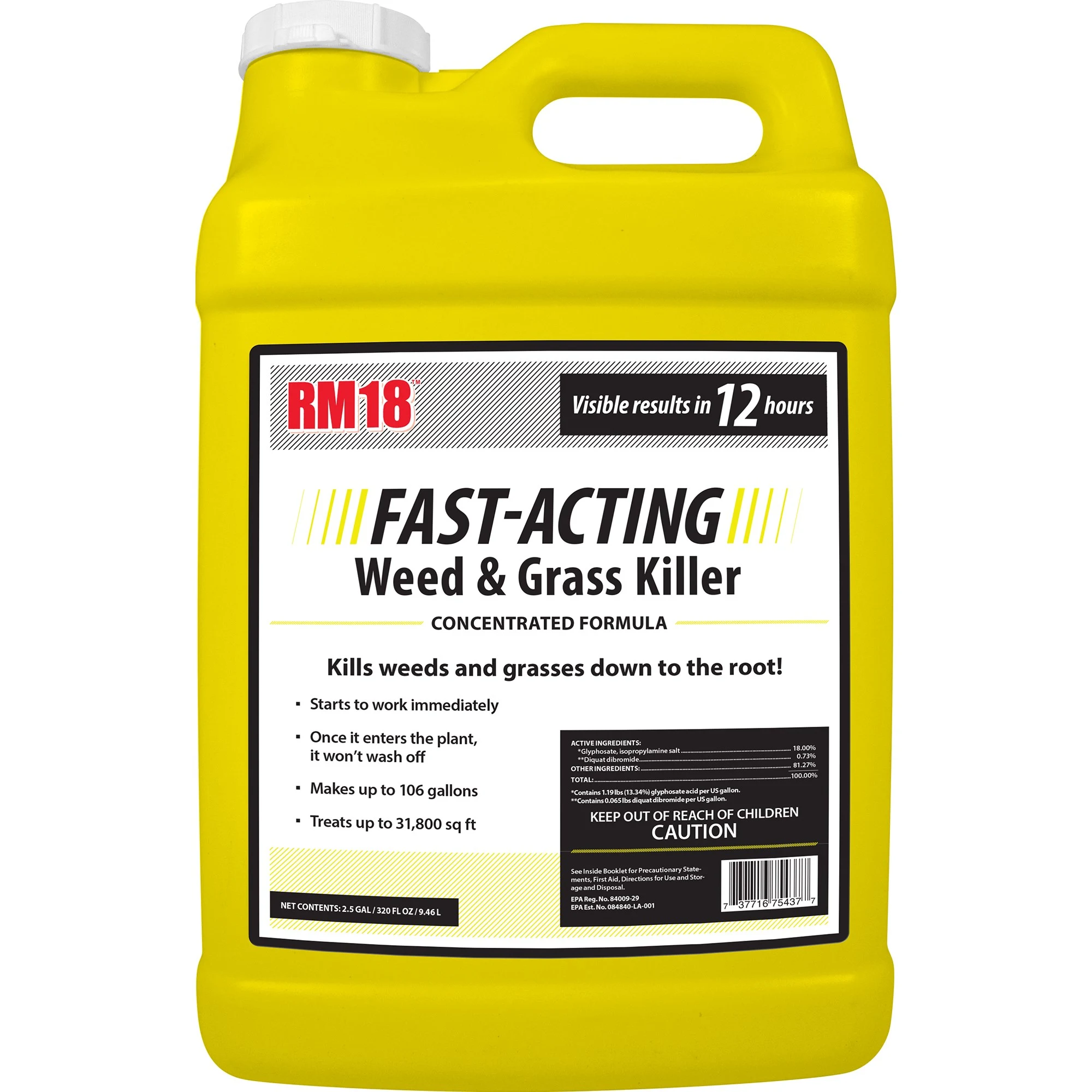 RAGAN & MASSEY RMI RM18 2.5gal Fast Acting Weed And Grass Killer With Glyphosate And Diquat — Single Unit