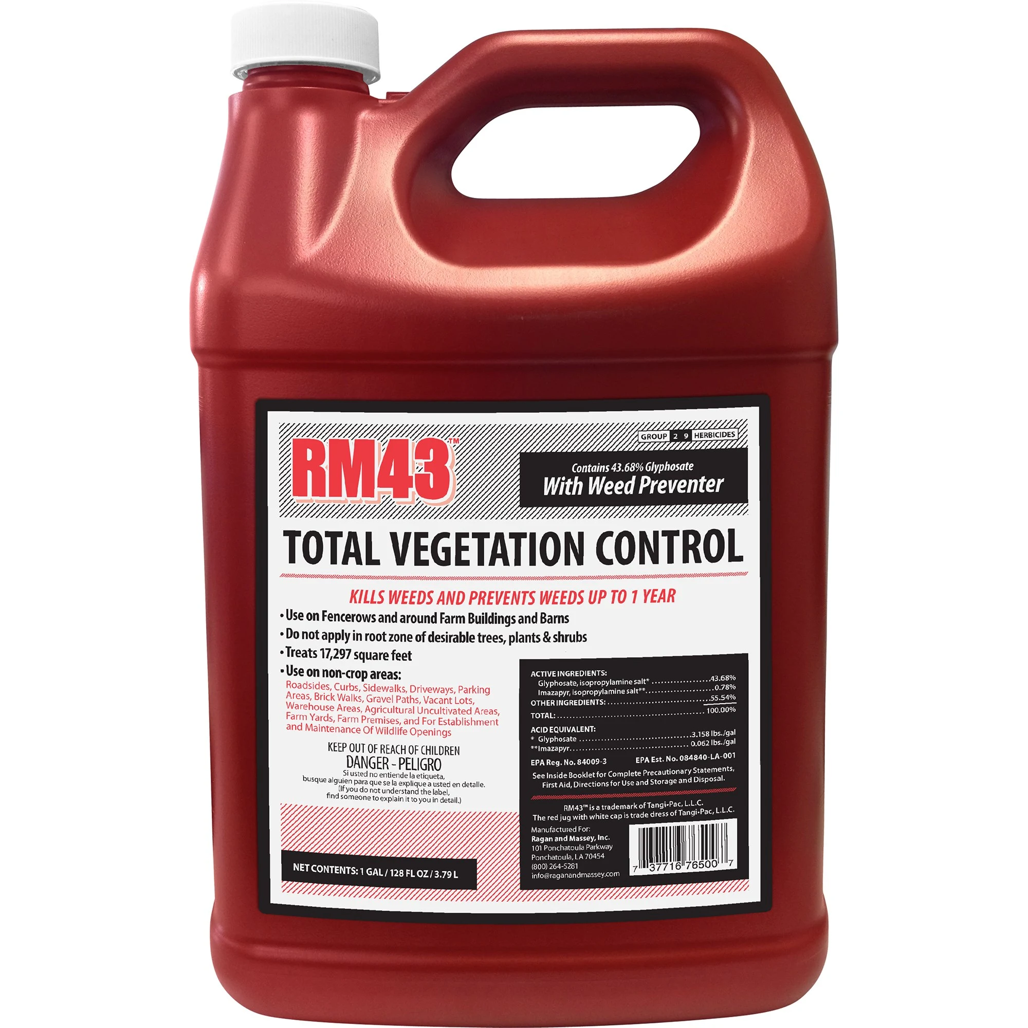 RAGAN & MASSEY RMI RM43 1gal Total Total Vegetation Control Glyphosate And Imazapyr — Single Unit
