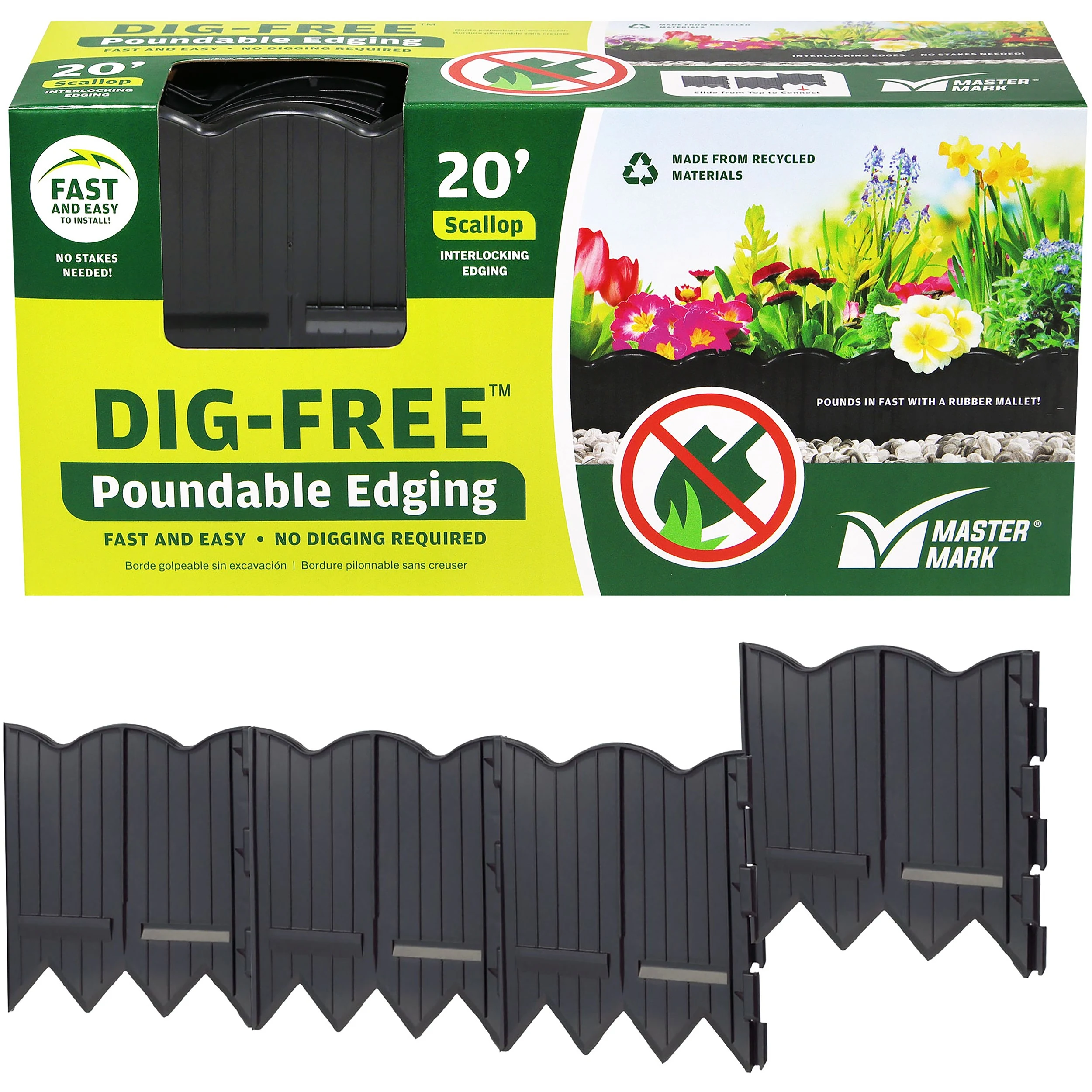AVON PLASTICS Master Mark 20' Black Poundable Edging — Single Unit