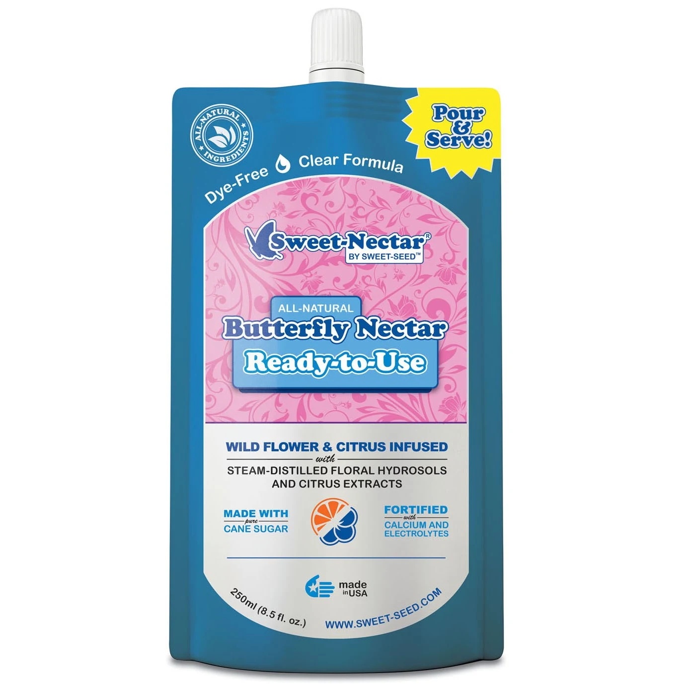 SWEET-SEED, LLC Sweet Seed 250ml Butterfly Nectar Pouch Ready to Use — Single Unit