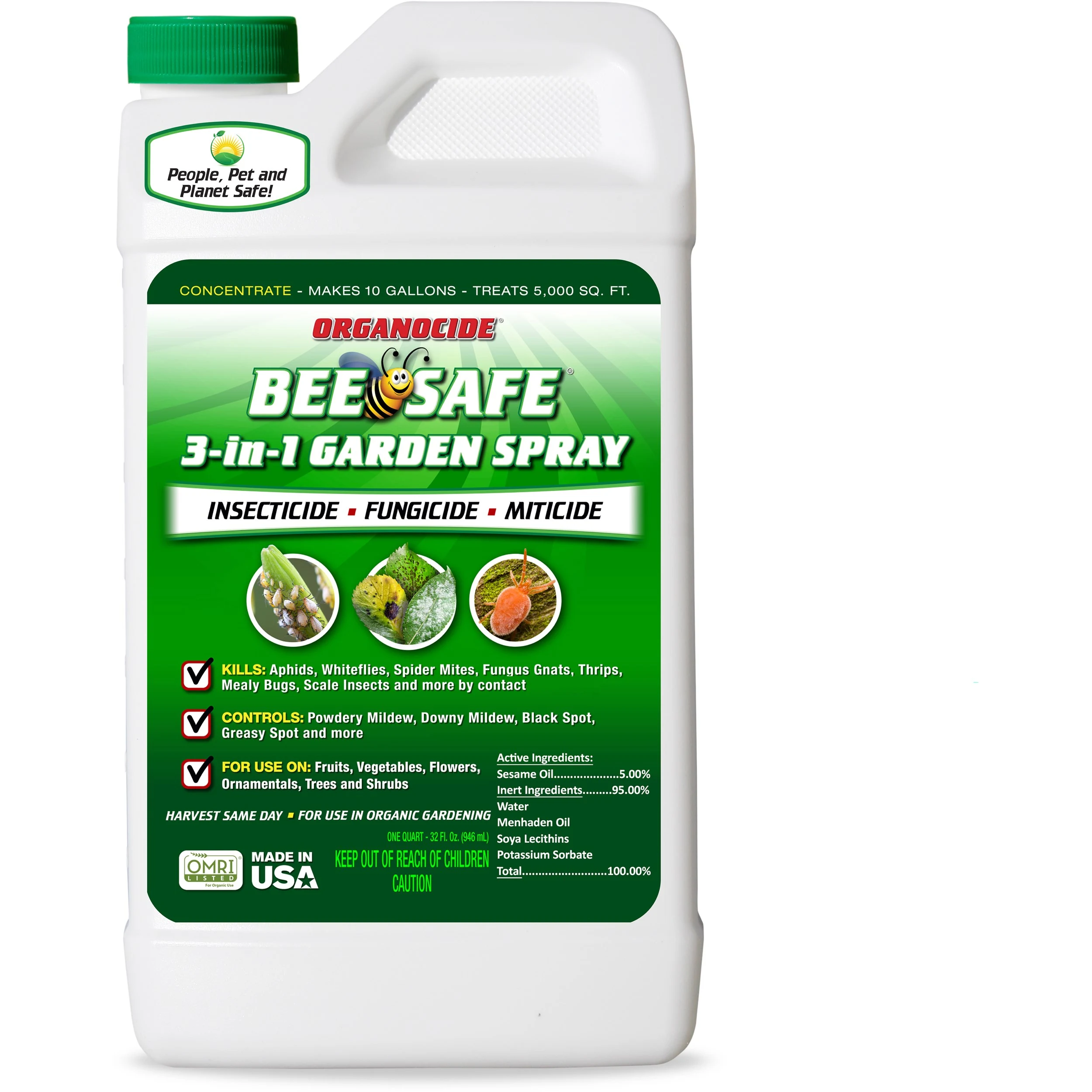 STAR GROUP SOLUTIONS, LLC Organocide 32oz Bee Safe 3-in-1 Garden Spray Concentrate — Single Unit
