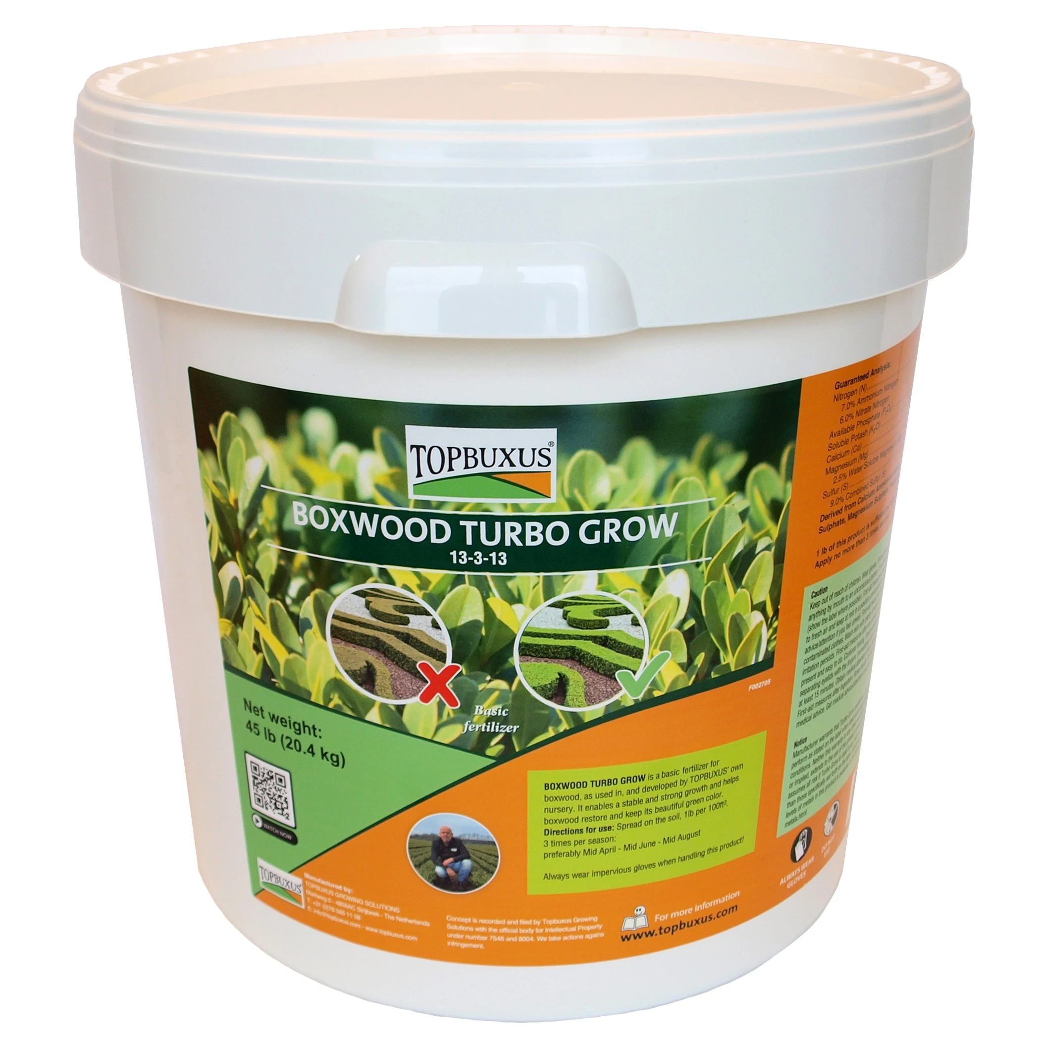 TOPBUXUS 45lb Boxwood Turbo Grow Orange Bucket — Single Unit