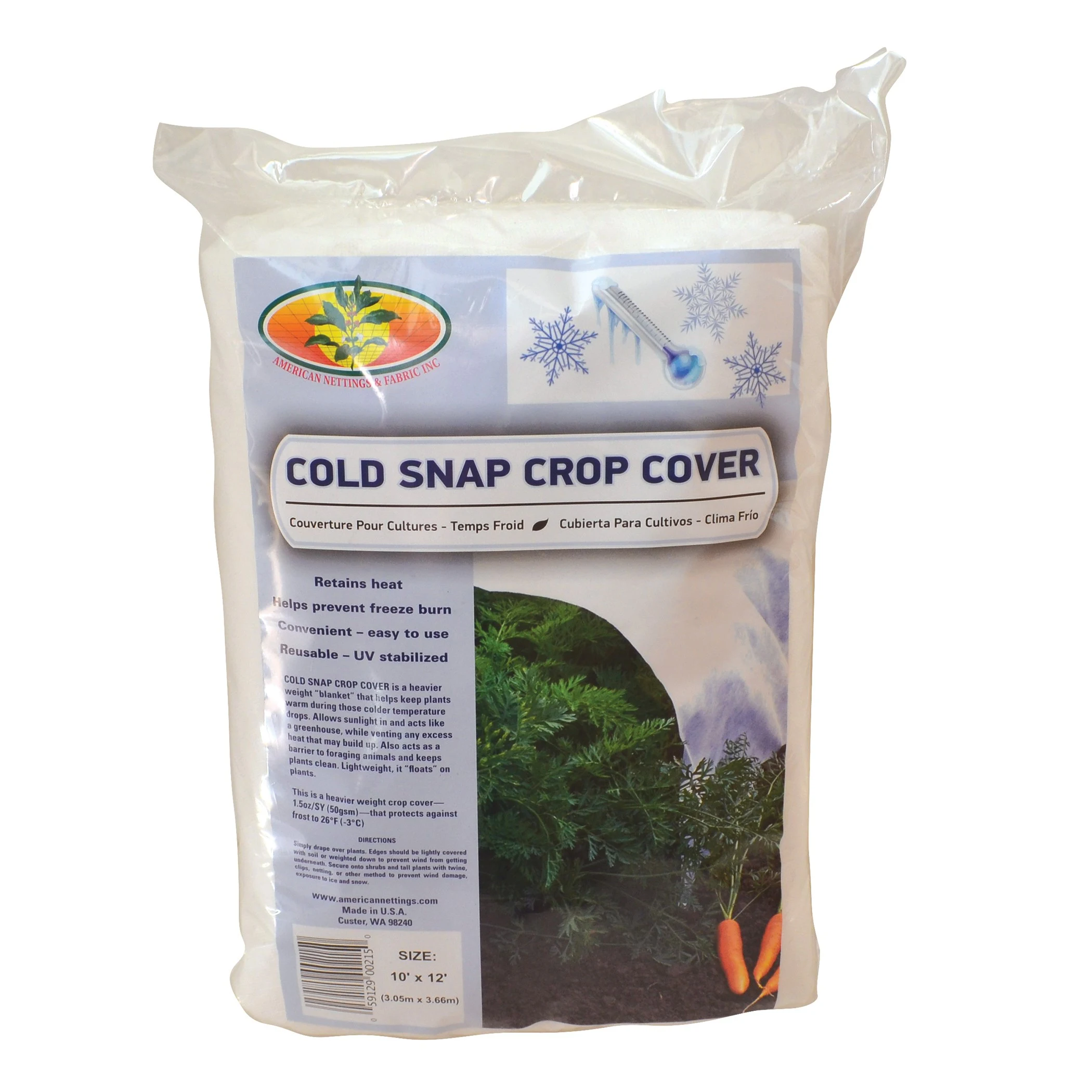 AMERICAN NETTINGS & FABRIC INC ANF 12'x10' Cold Snap Crop Cover White 50gm — Single Unit