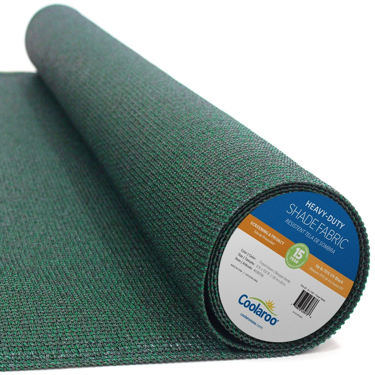 GALE PACIFIC USA, INC. Gale Pac 6'x100' Medium Fabric Green 70% Shade — Single Unit