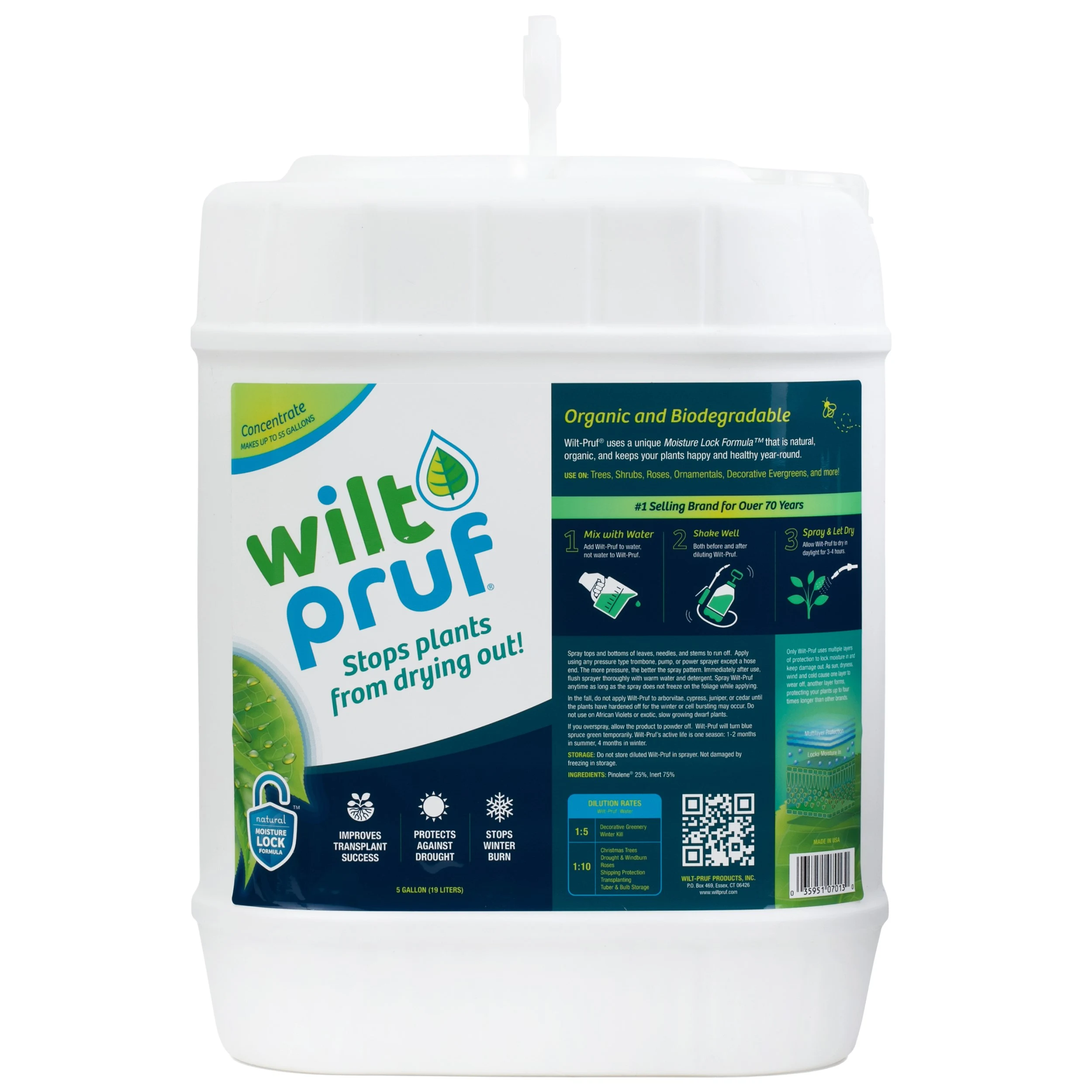 WILT-PRUF PRODUCTS, INC. Wilt-Pruf 5gal Plant Protector Moisture Lock Concentrate — Single Unit