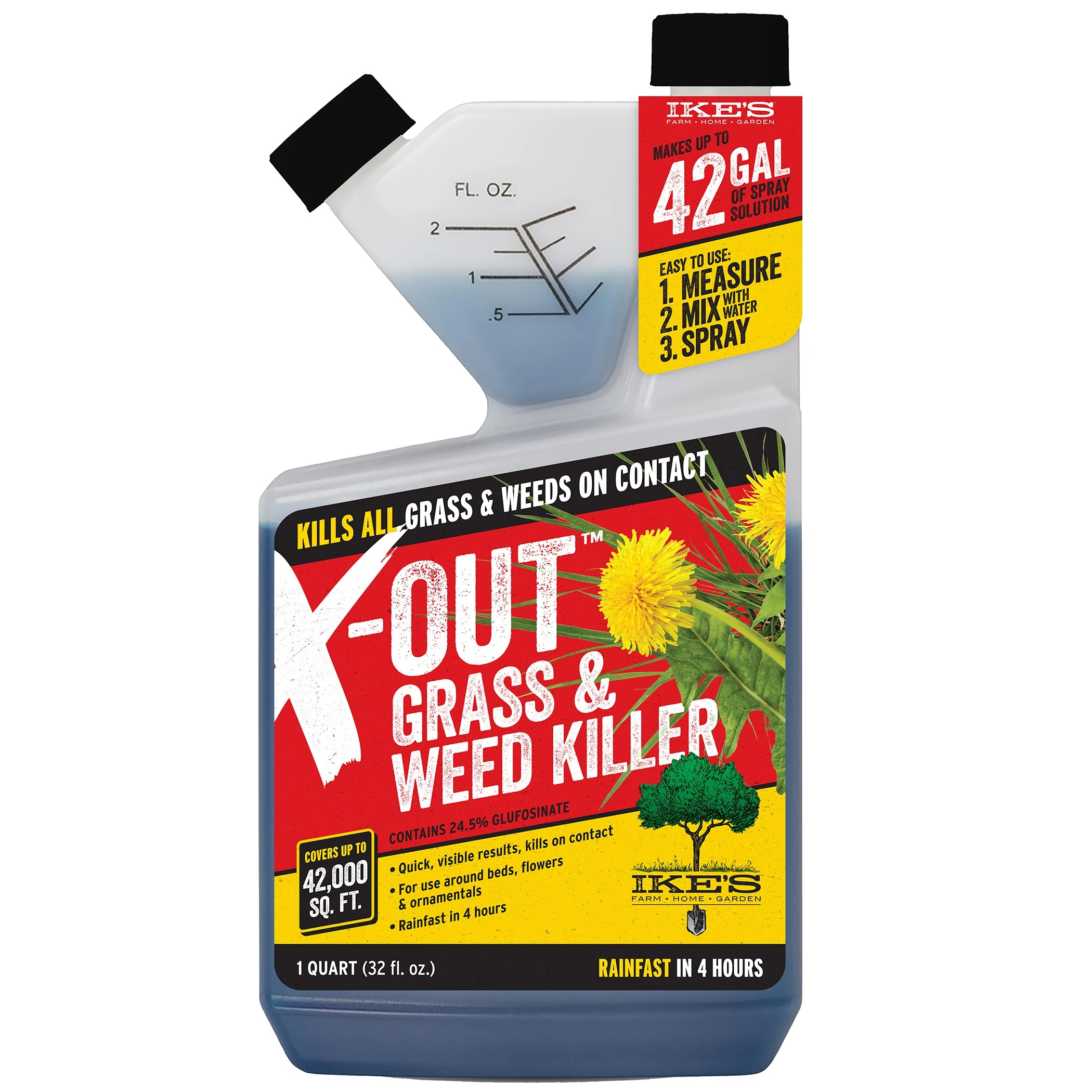 IKE'S, LLC IKES 32oz X-Out Grass & Weed Killer Glufosinate 24.5% — Single Unit