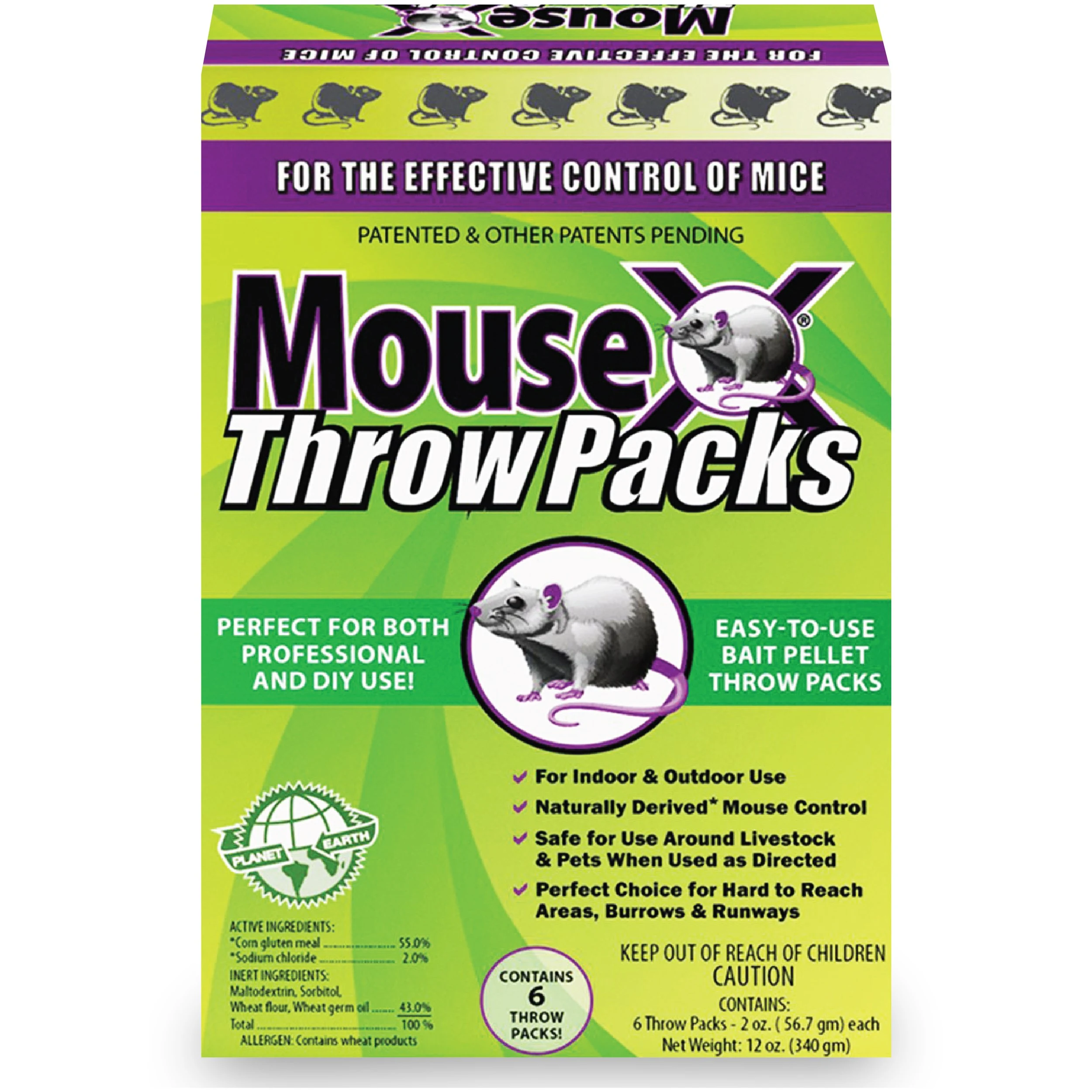 ECOCLEAR PRODUCTS, INC Ecoclear 12oz MouseX Bait Pellet Throw Pack Box — Single Unit