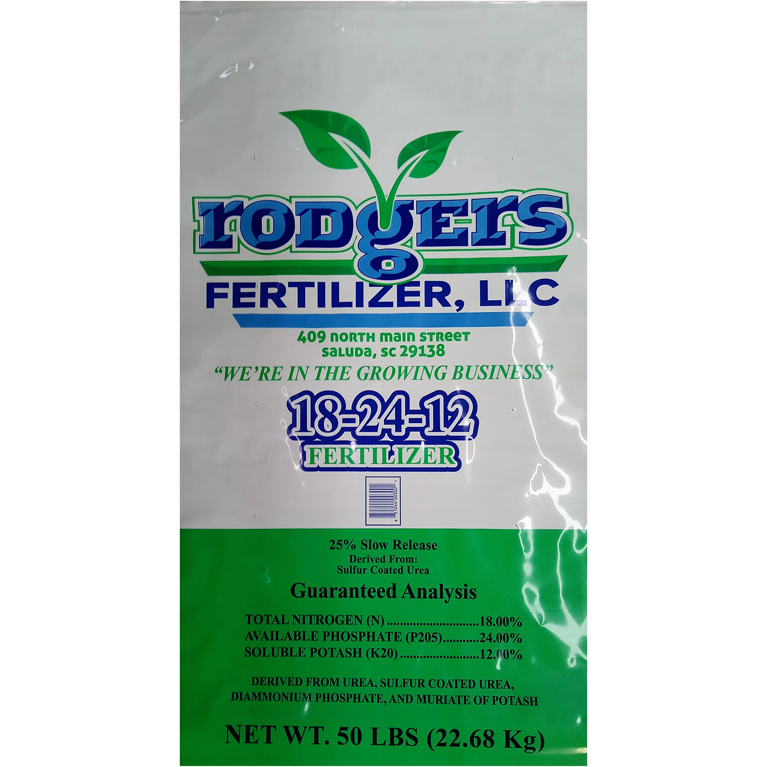 RODGERS FERTILIZER LLC Rodgers 50# 18-24-12 25% Slow Release — Single Unit