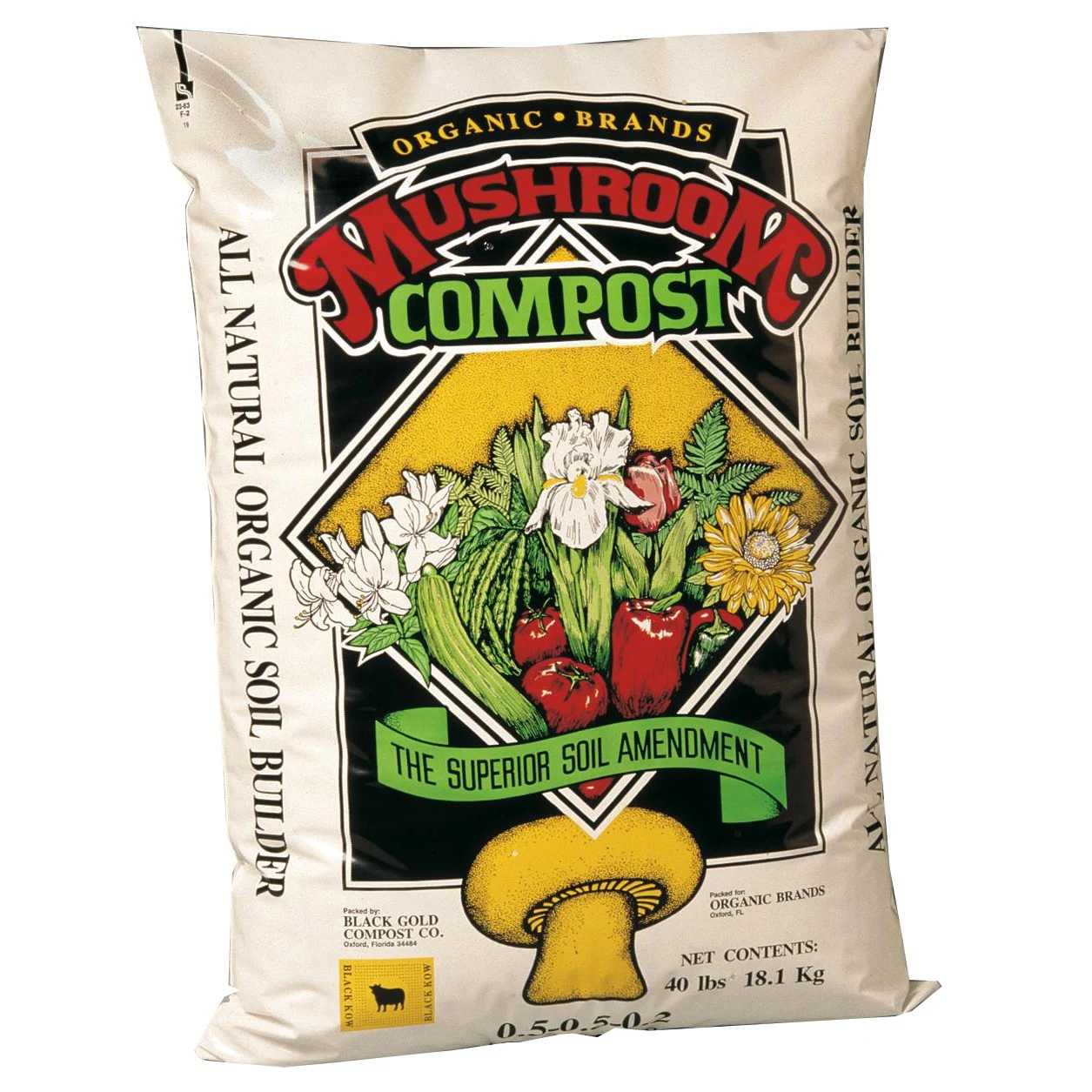 BLACK (GOLD) KOW Black Kow 40# Organic Mushroom Compost — Single Unit