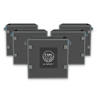 Heavy Duty Reusable Square Fabric Pots, 3 Gallon, 5-Pack