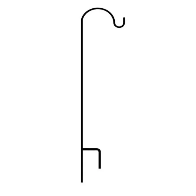AGW 90"x12" Tall Single Shepherd Hook Black - Image 2