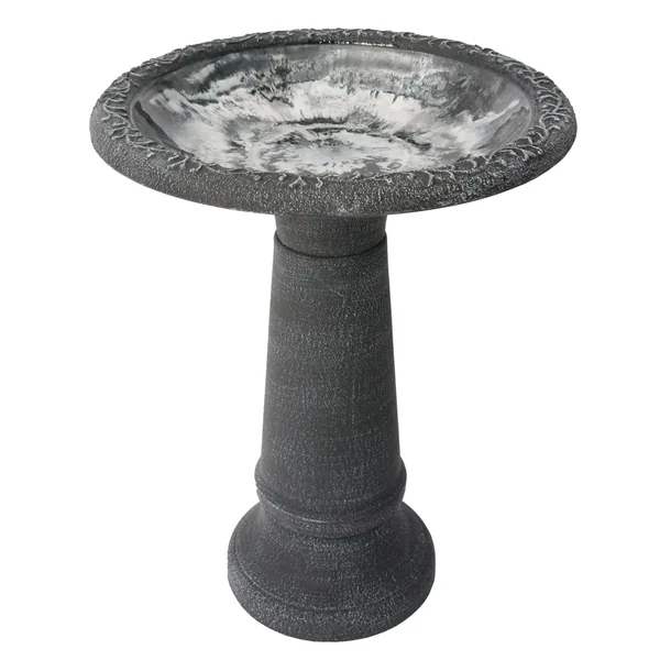 Algreen Acerra 20" Stone Composite Birdbath Gray