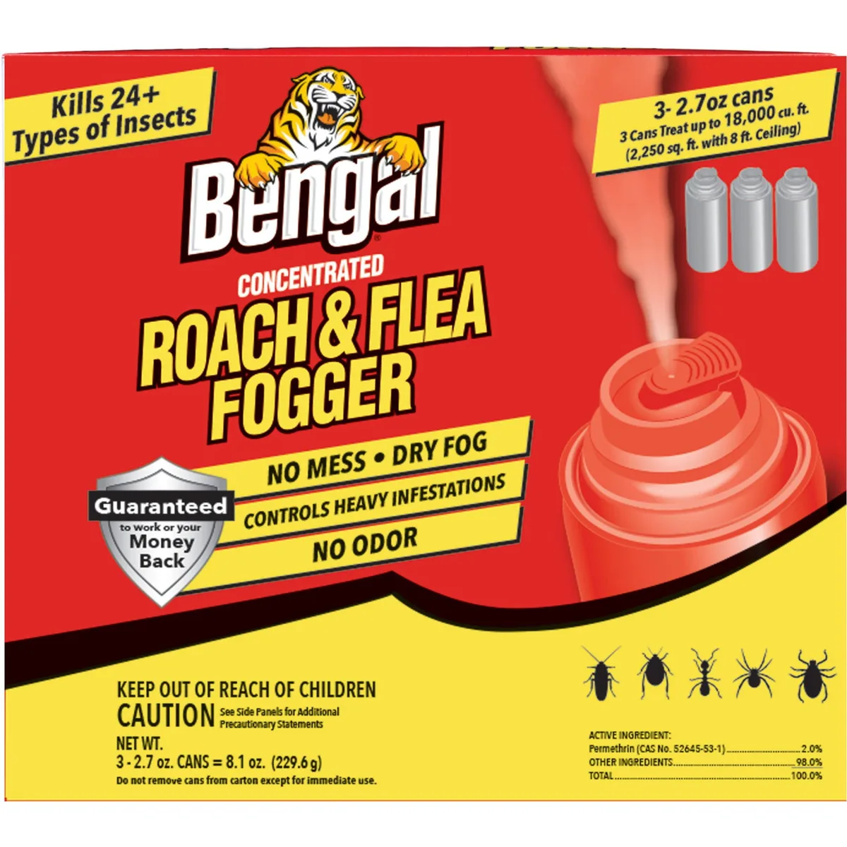 Bengal 3pk 2.7oz Roach Flea Fogger - Image 2