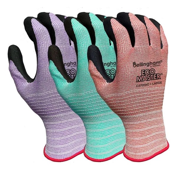 BGC EcoMaster Foam Nitrile Palm Glove XS Asst Colors Recy Poly Shell