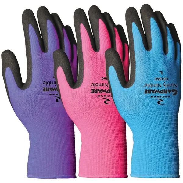 BGC Glove Gardware 15G Nicely Nimble Sgl Nitrile M