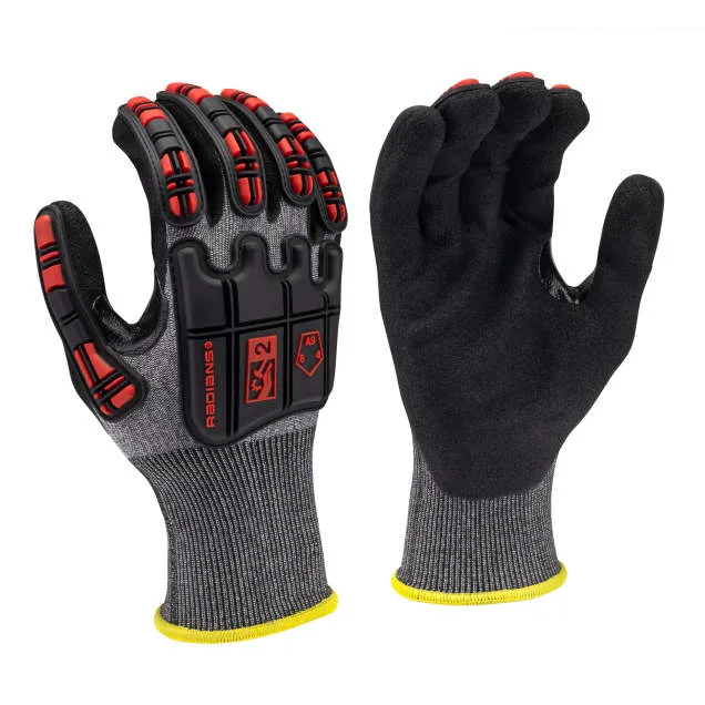 BGC Mens Synthetic Palm Performance Glove M Black Gray Yellow - Image 2