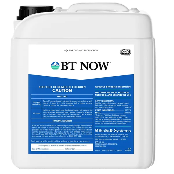 BioSafe BT NOW 1Gl OMRI ( baccilus thuringiensis ssp. Kurstaki strain EVP-113-19 ) lepidoptera — Case of 2