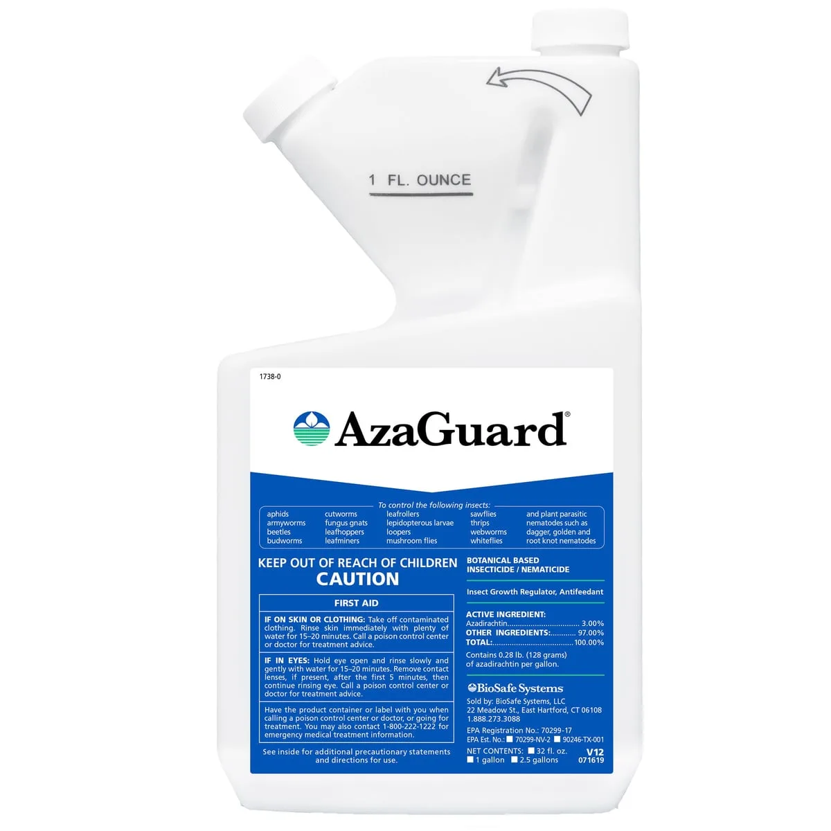 Biosafe Systems AzaGuard 1Qt OMRI ( Azadirachtin ) — Case of 4 - Image 2