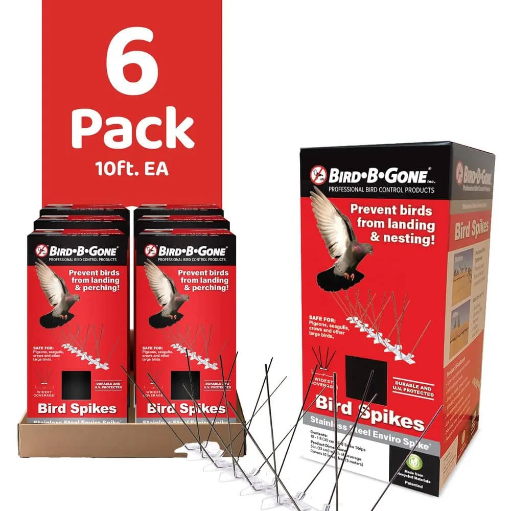 Bird B Gone 5" Stainless Steel Bird Spikes 6PK 1' Sections - Image 2