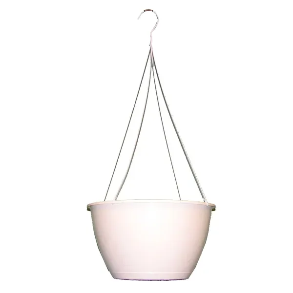 Bld 16.00 Sl Hanging Basket 16.00 X 9.75 18.9 L 5 Gallon With Green Flex 26" Hanger White (Case of 15) - Image 2