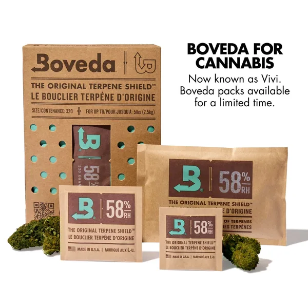 Boveda 2-Way Humidity Control Pack 58% RH 8g Bulk Individually Wrapped (300pcs/C