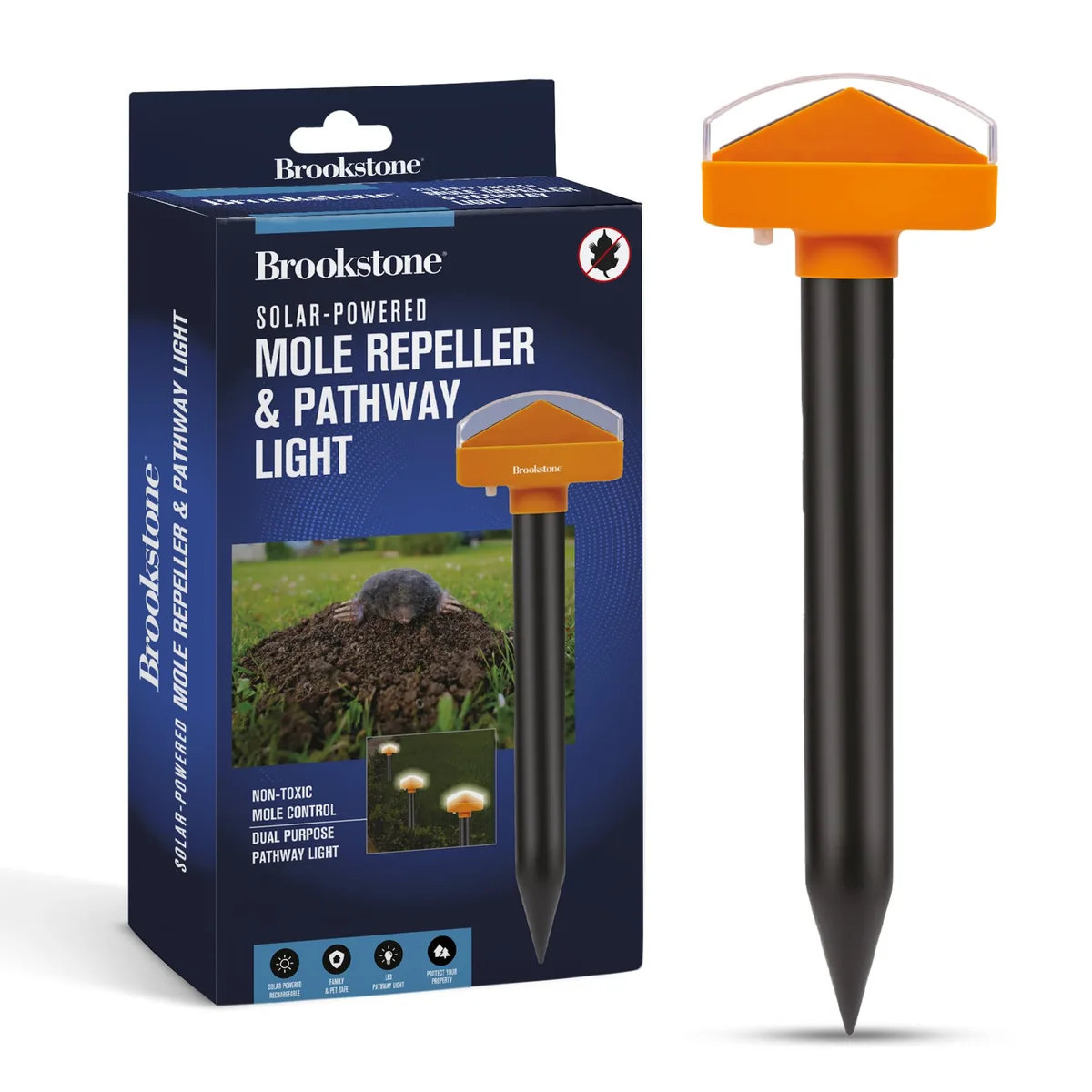 Brookstone 4pk Solar Powered Sonic Mole Repeller - Image 2